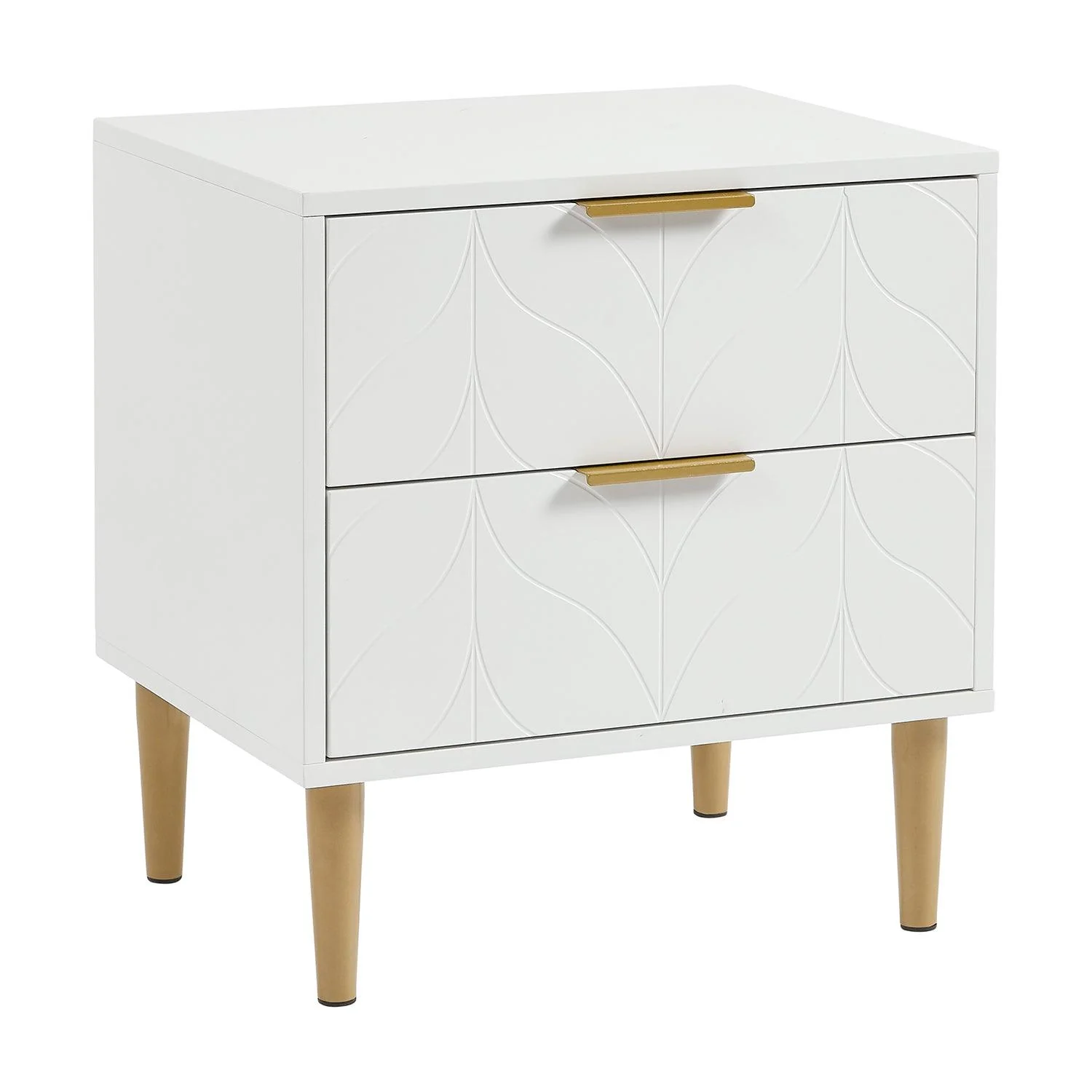 Gloria Bedside Table - White & Brass Effect - Image 6