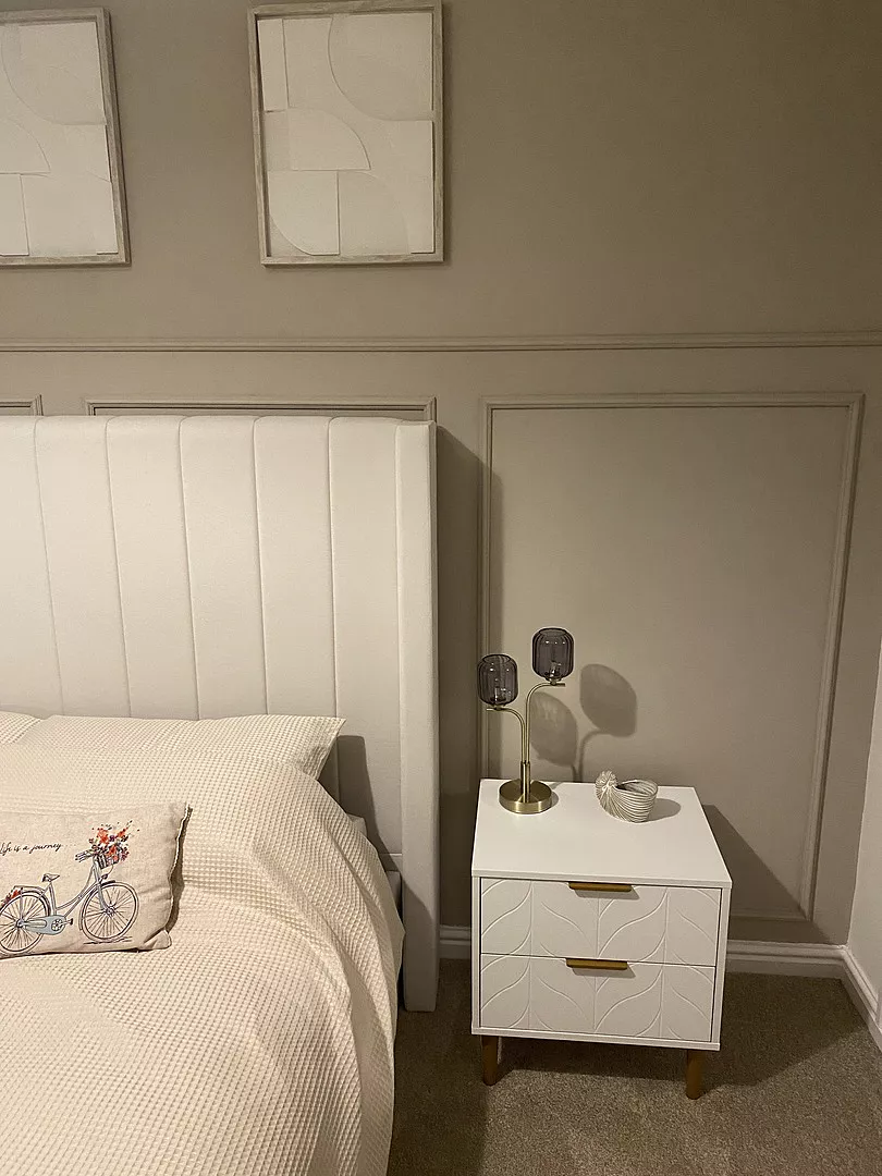 Gloria Bedside Tables - Set of 2 - White & Brass Effect - Image 6