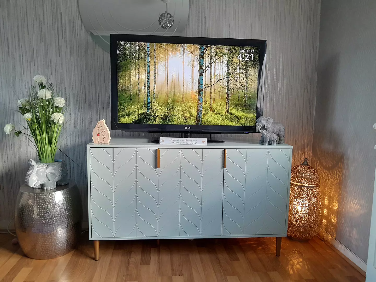 Gloria 3 Door Large Sideboard - Sage - Image 4