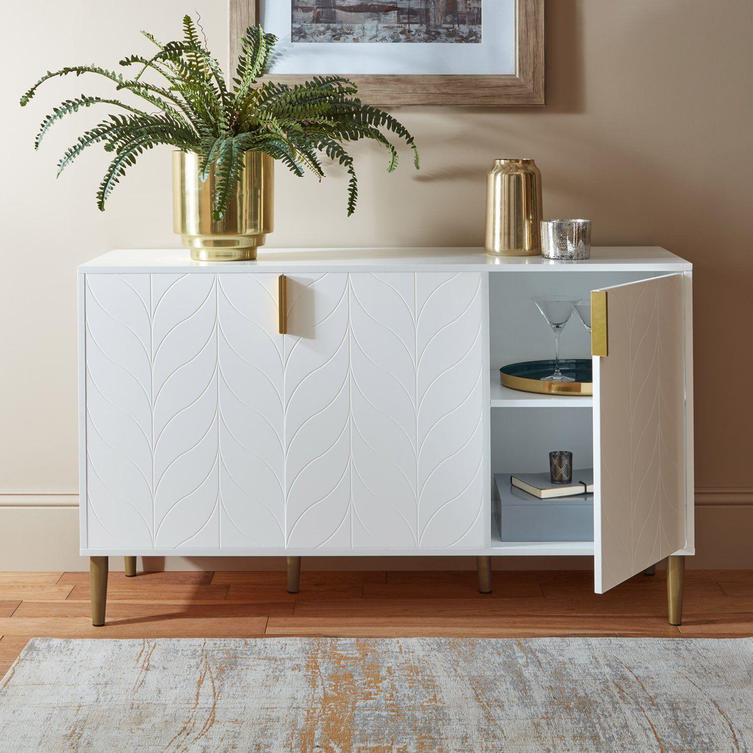 Gloria 3 Door Large Sideboard - White - Image 3