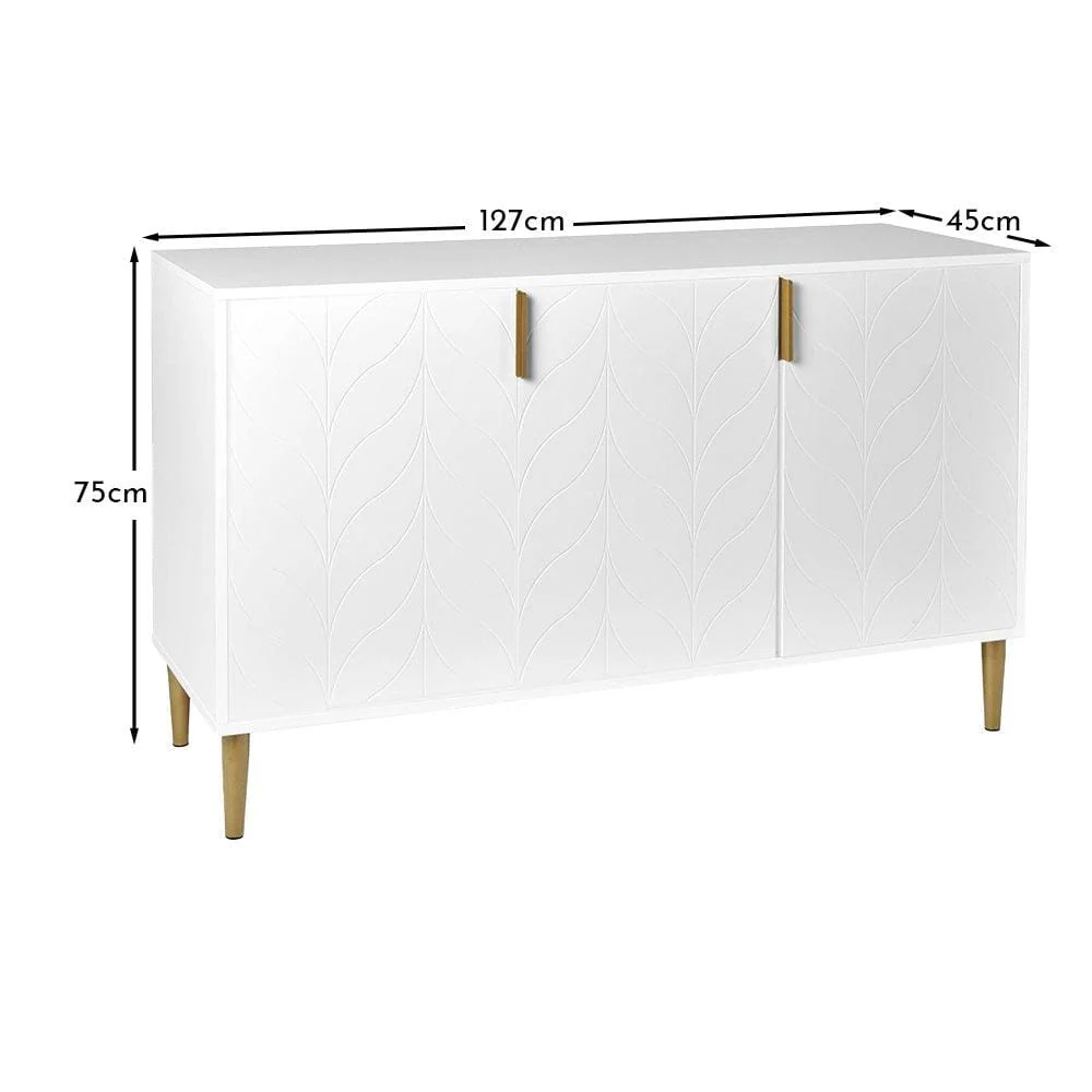 Gloria 3 Door Large Sideboard - White - Image 7