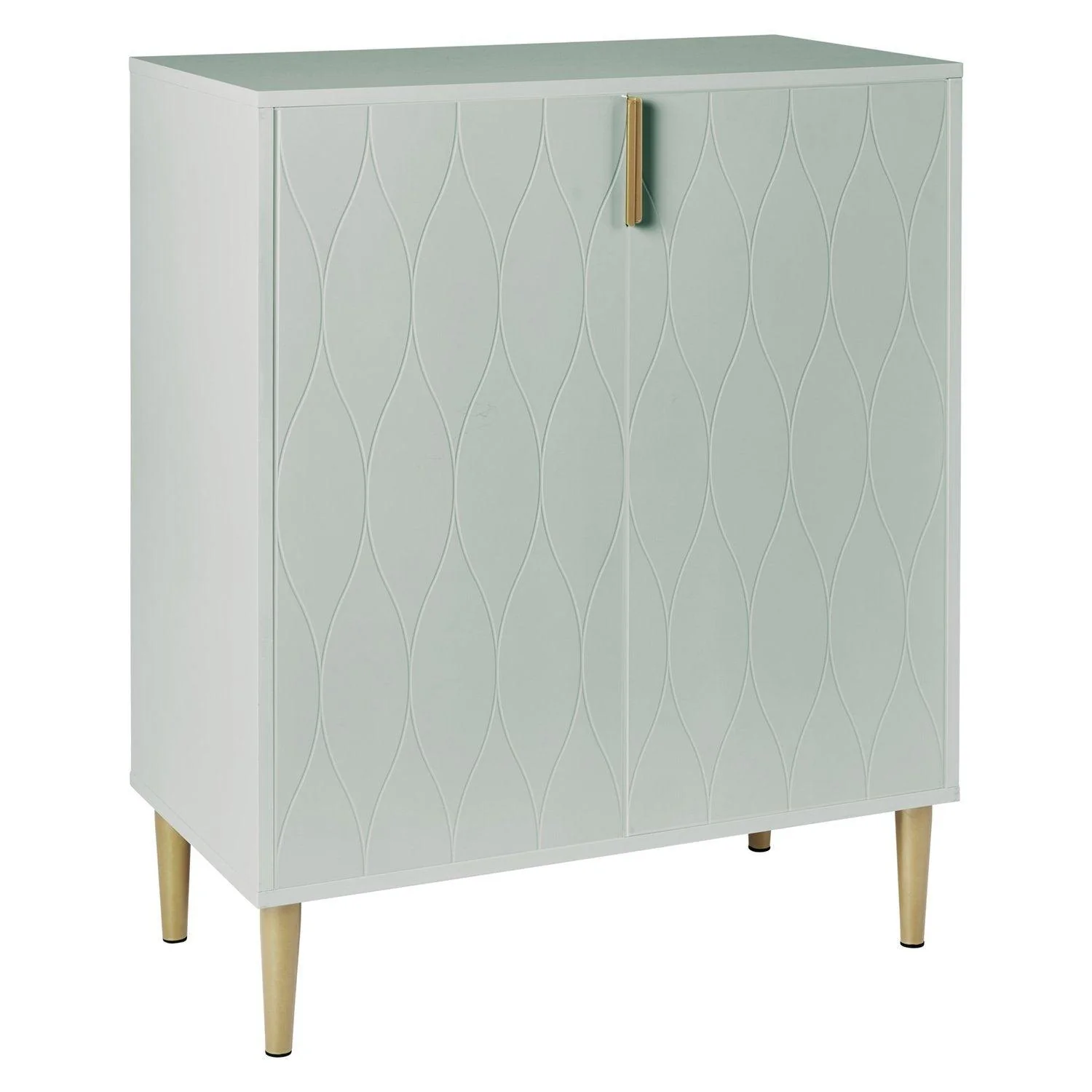 Gloria 2 Door Small Sideboard - Sage & Brass Legs - Image 4