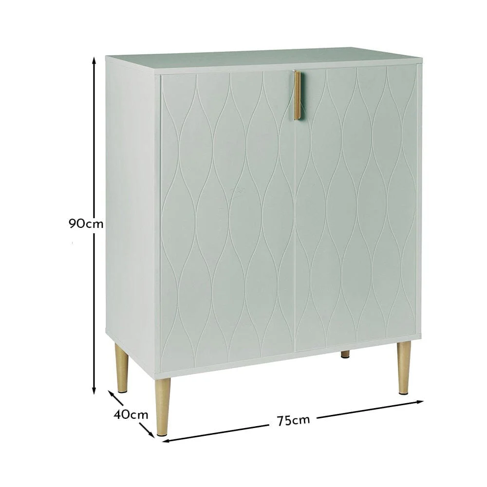 Gloria 2 Door Small Sideboard - Sage & Brass Legs - Image 5