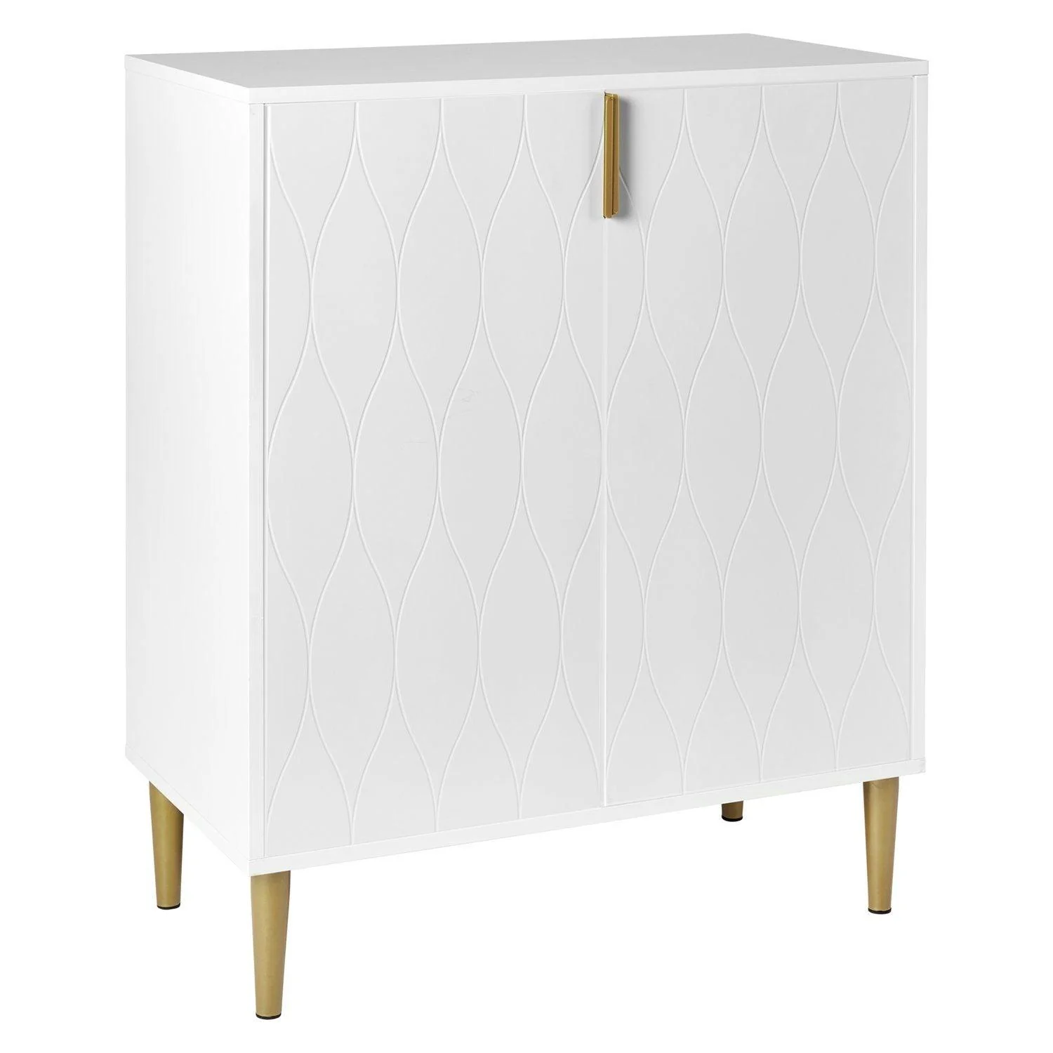 Gloria 2 Door Small Sideboard - White & Brass Legs - Image 4