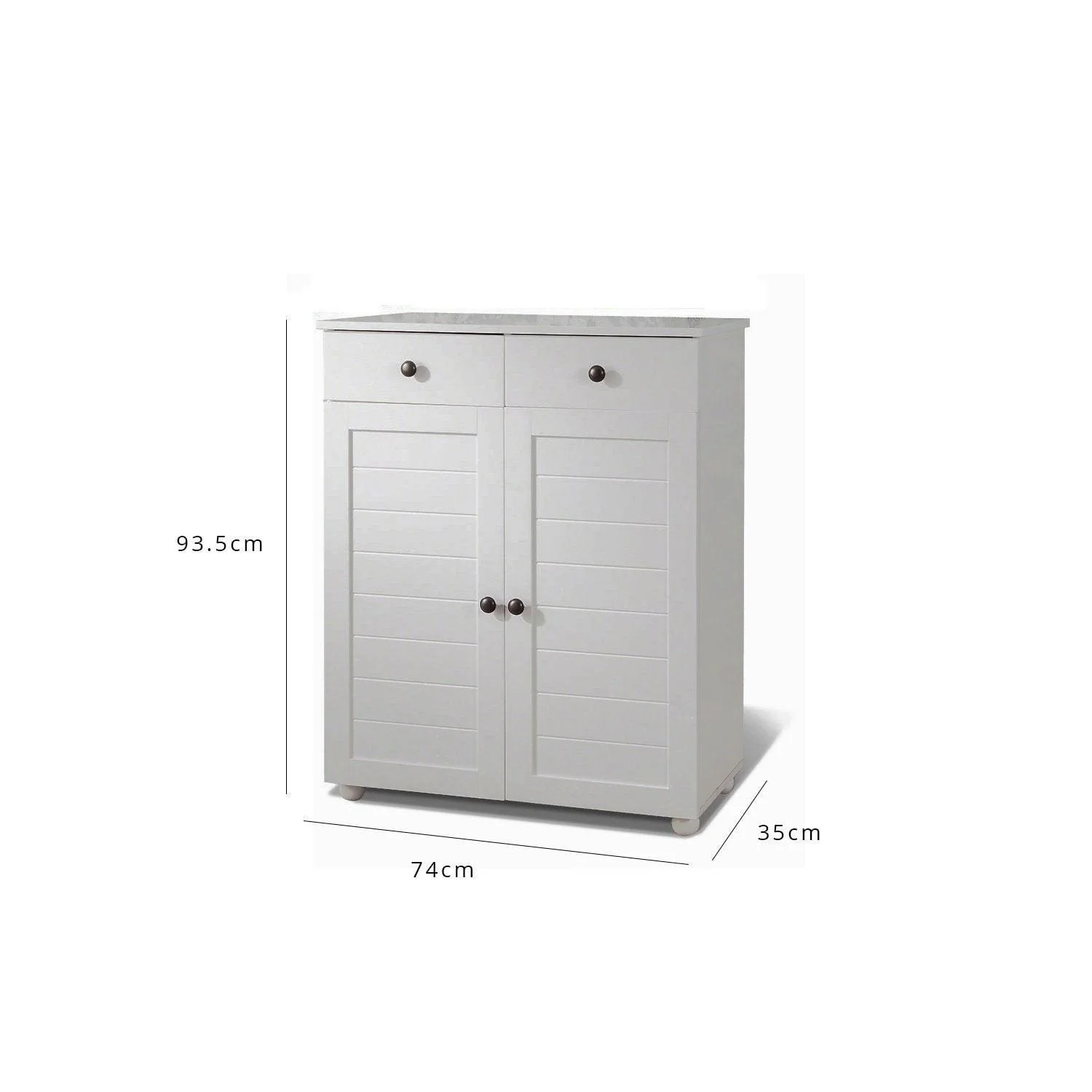 Ascot Shoe Cabinet - Grey Storage Cupboard - Image 4