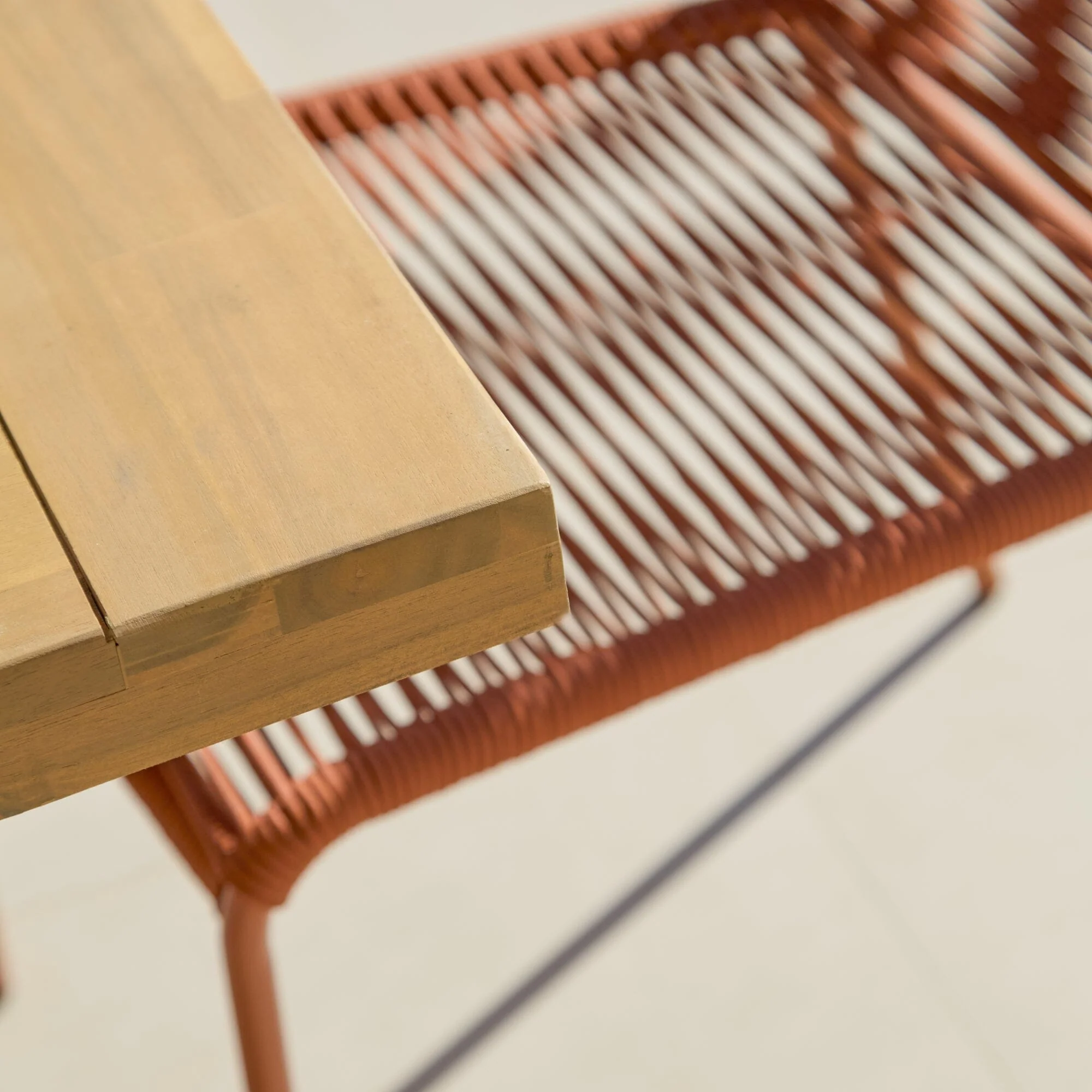 Hali 6 Seater Wooden Garden Dining Set with Ryder Burnt Orange Chairs - 175cm - Image 5