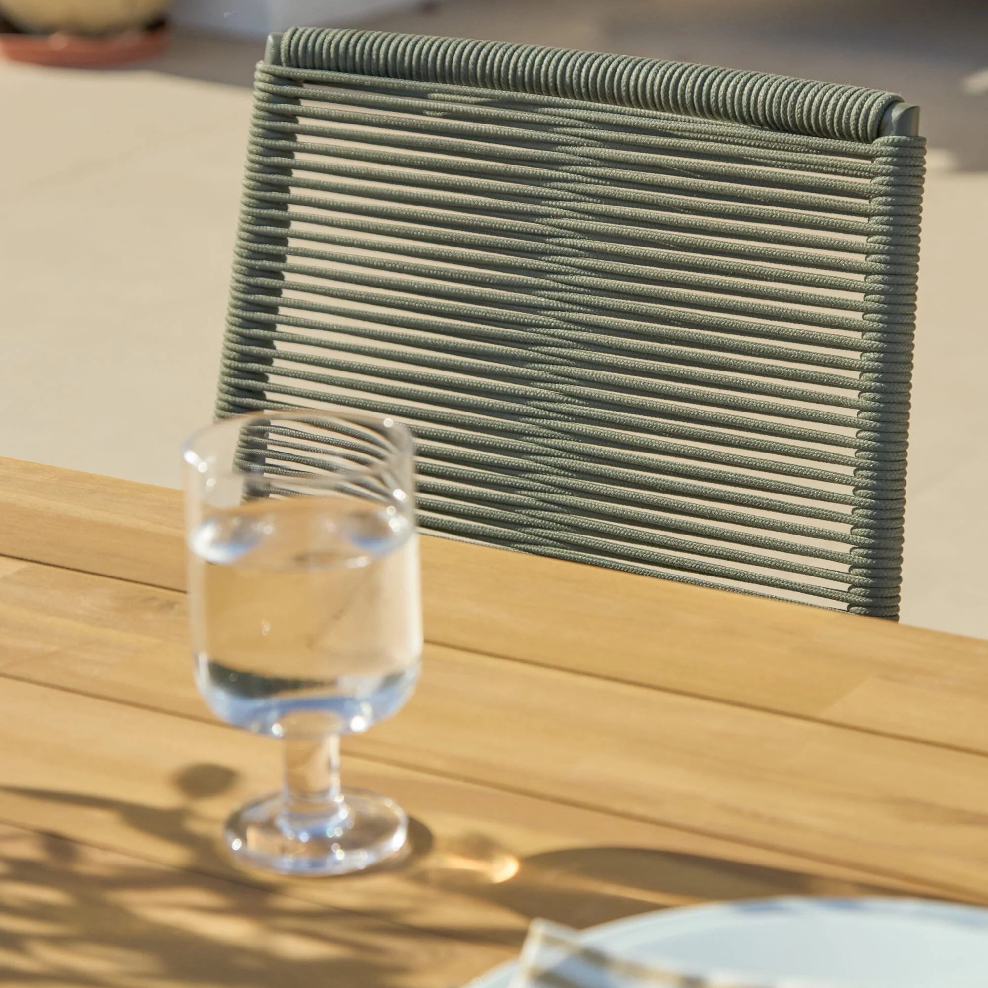 Hali 6 Seater Wooden Garden Dining Set with Ryder Khaki Chairs - 175cm - Image 5