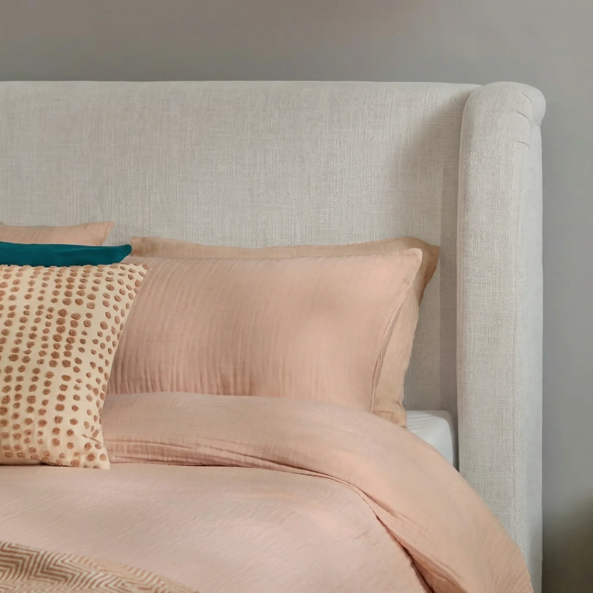 Hannah King Ottoman Bed - Oyster White - Image 3