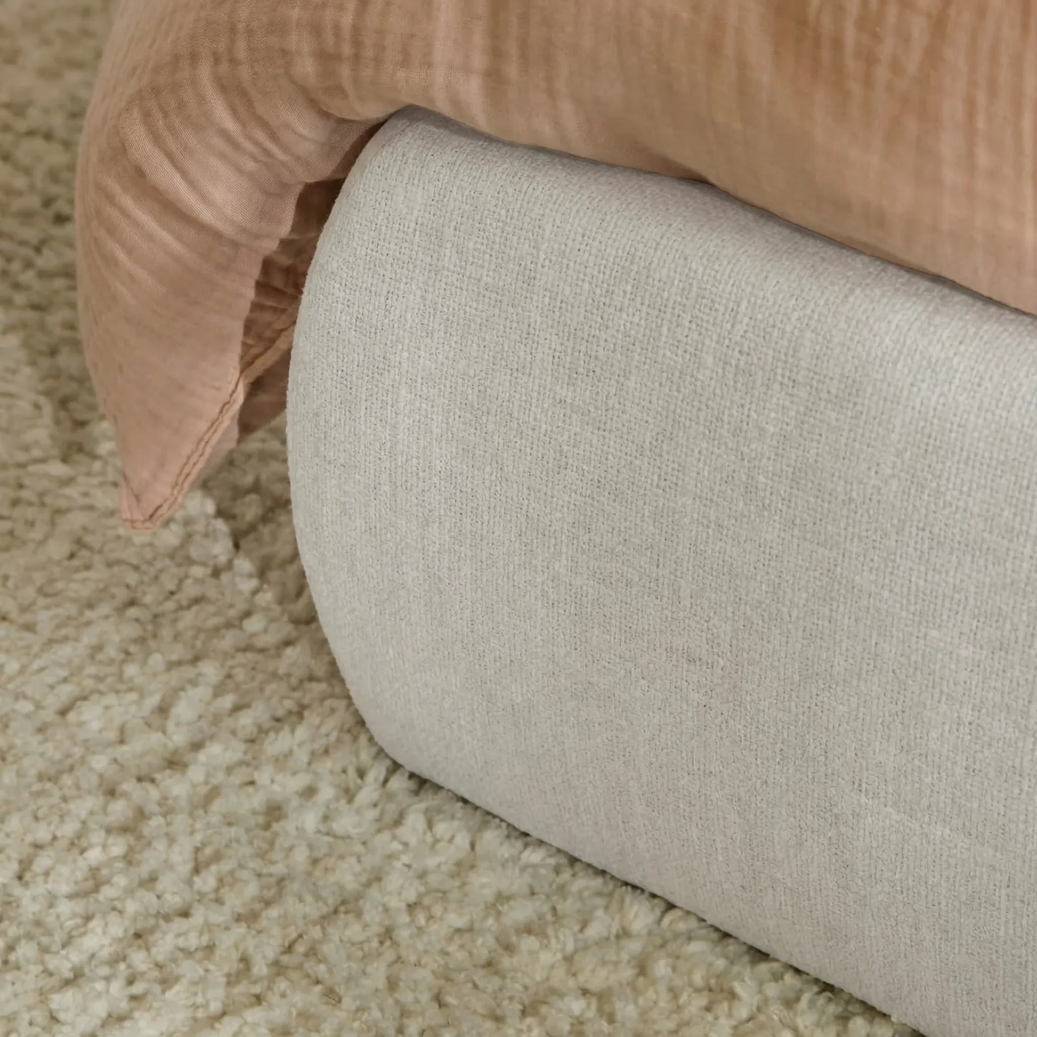 Hannah King Ottoman Bed - Oyster White - Image 4