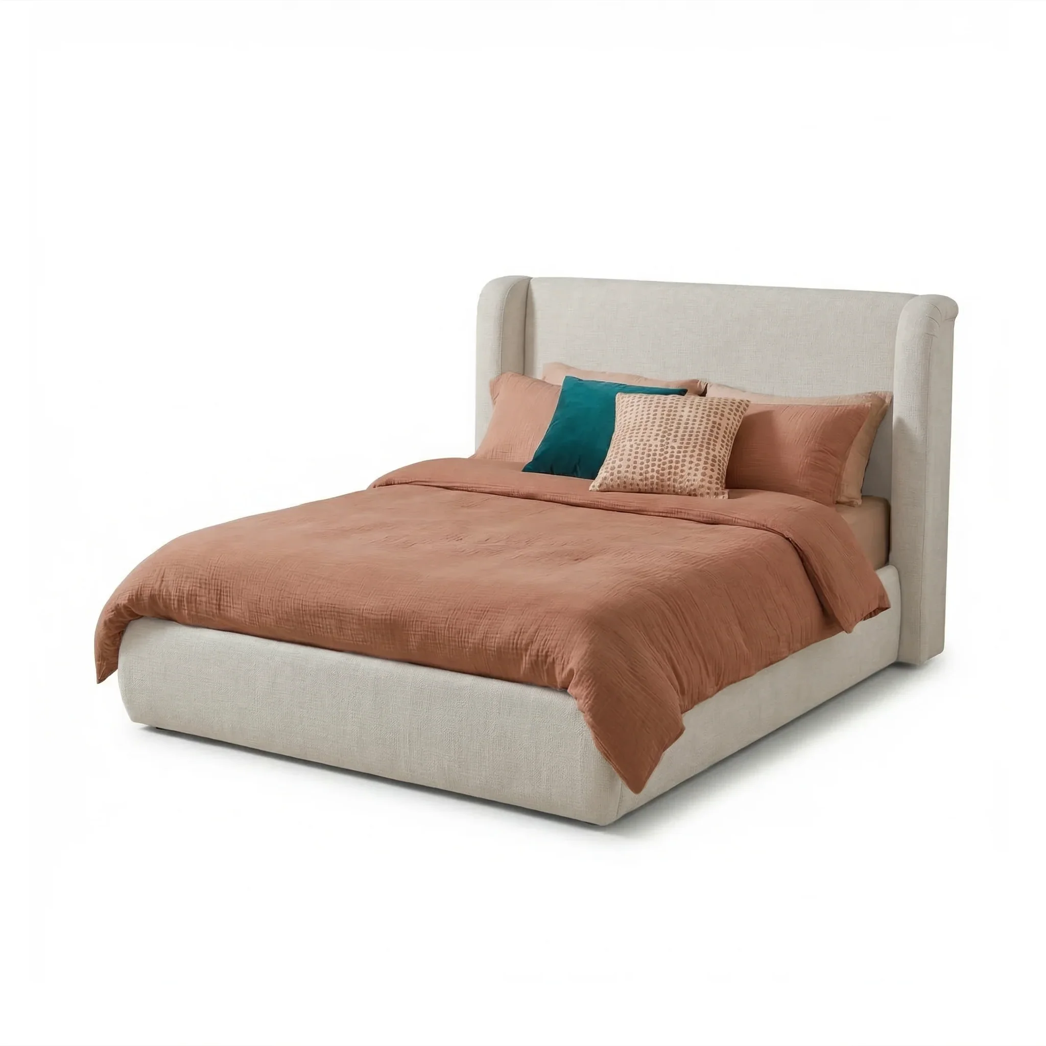 Hannah King Ottoman Bed - Oyster White - Image 8