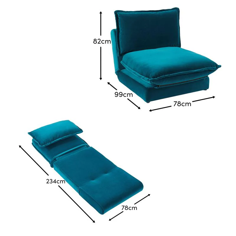 Harlow Single Sofa Bed - Soft Teal - Image 13