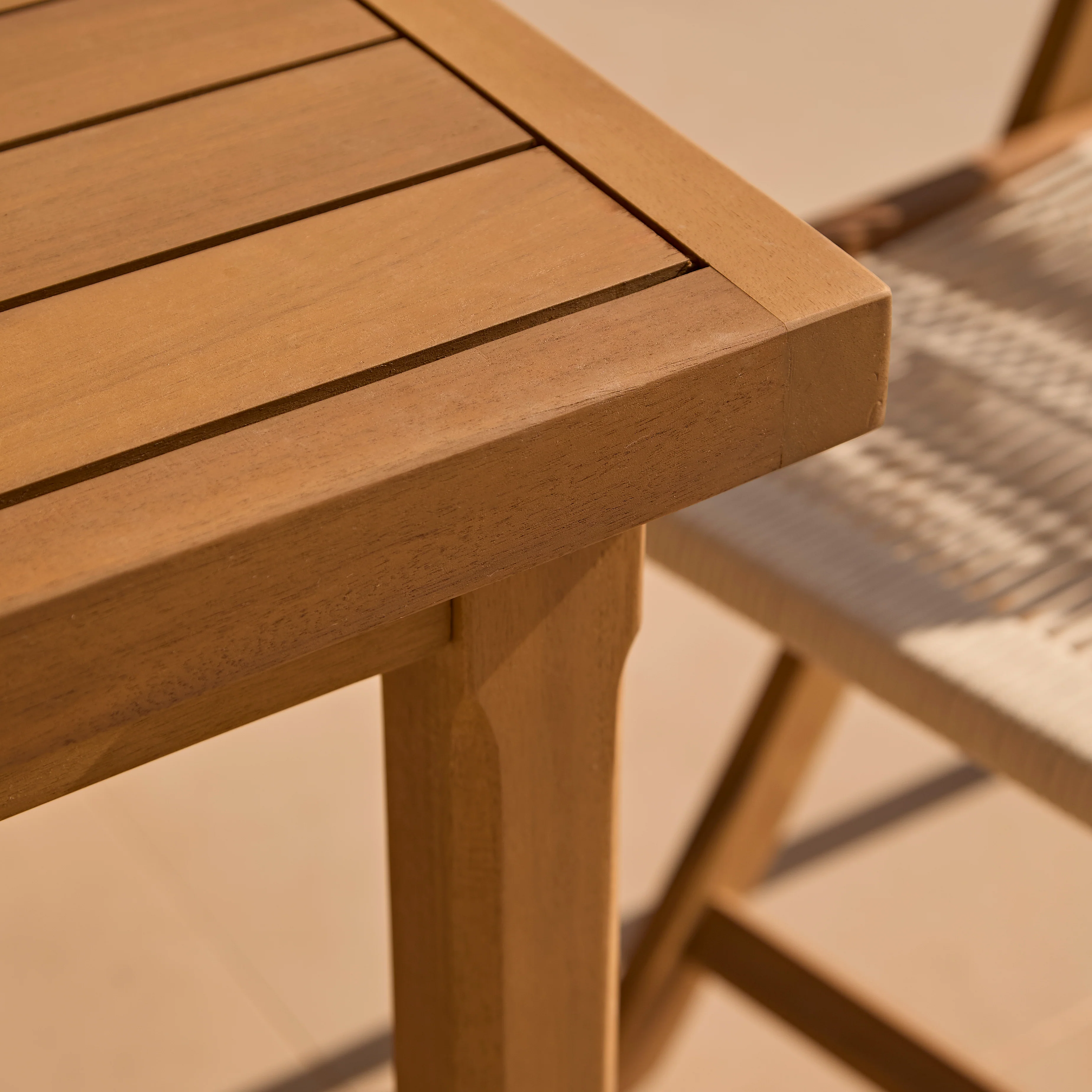 Harlyn 4 Seater Wooden Garden Dining Set with Cove Beige Chairs - 160cm - Image 7