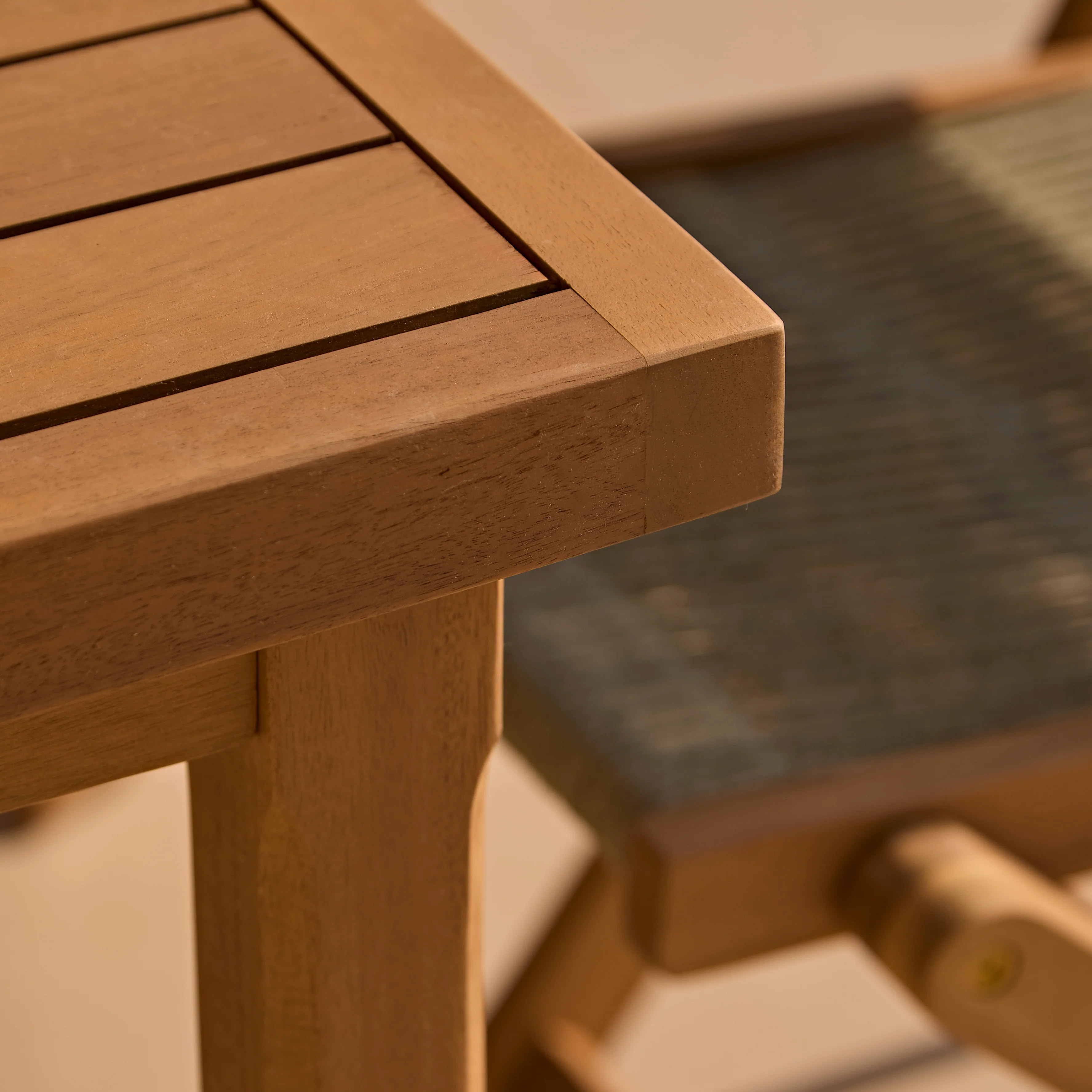 Harlyn 4 Seater Wooden Garden Dining Set with Cove Green Rope Chairs - 160cm - Image 6