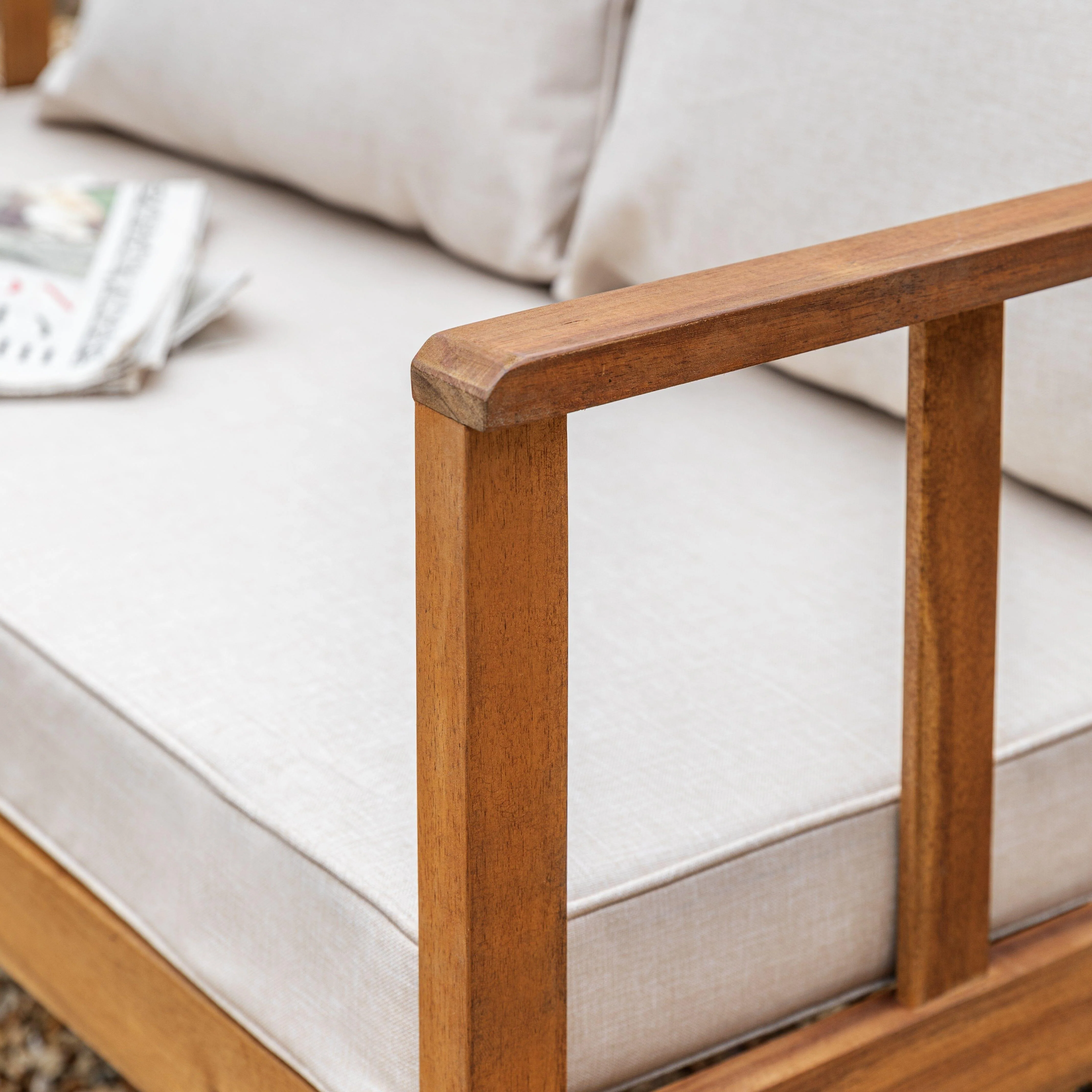 Harrelson Wooden Garden Sofa Set - Natural - Image 10