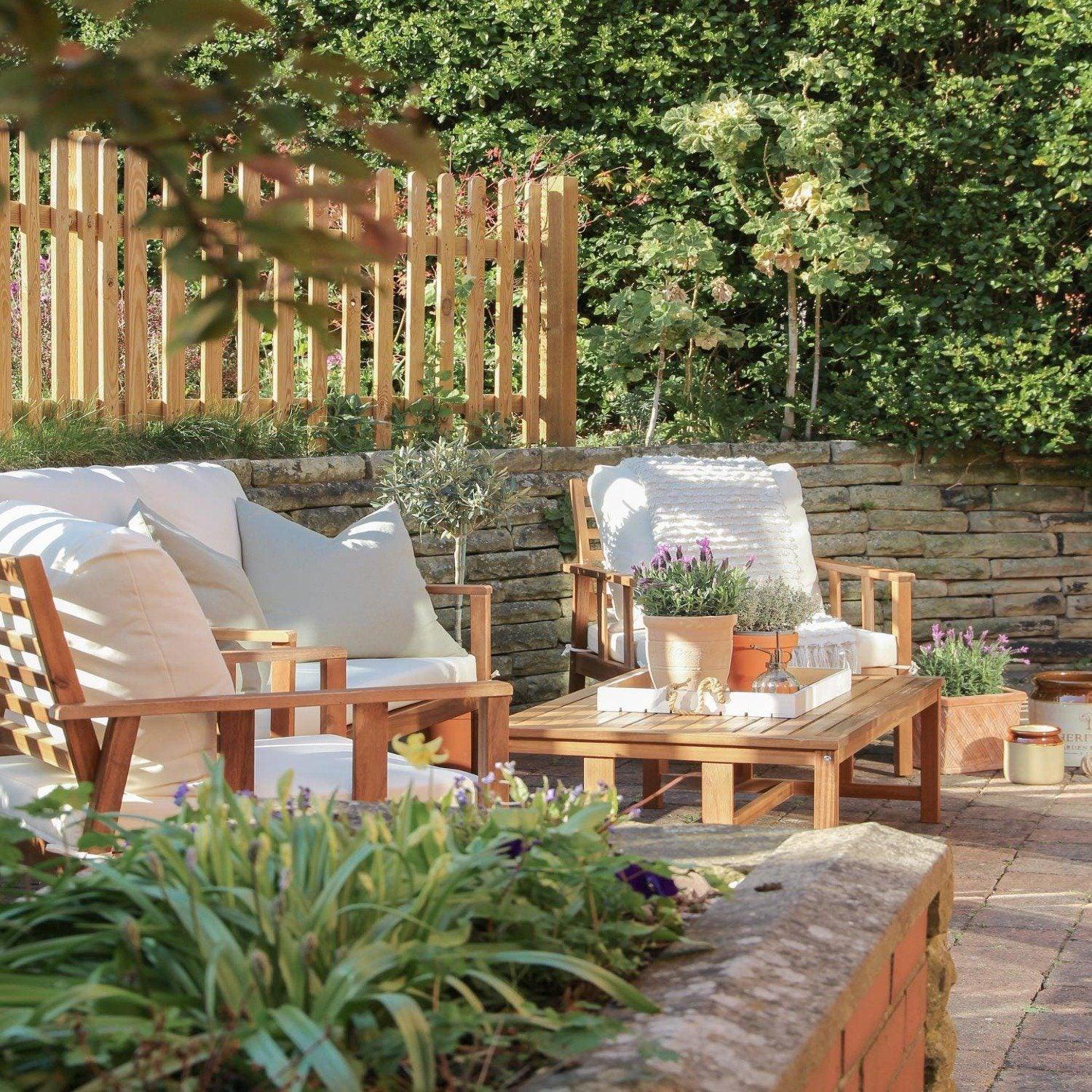 Harrelson Wooden Garden Sofa Set - Natural - Image 12