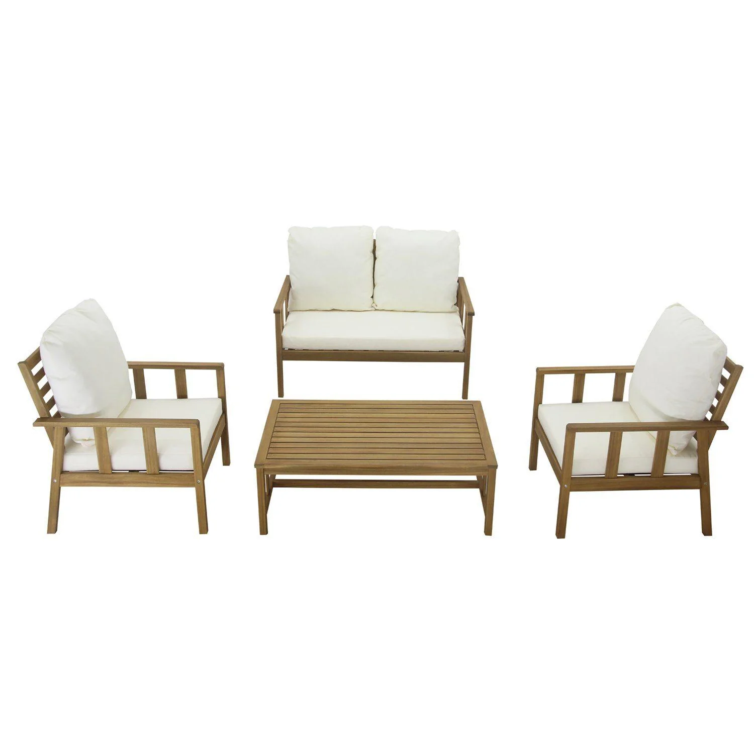 Harrelson Wooden Garden Sofa Set - Natural - Image 16