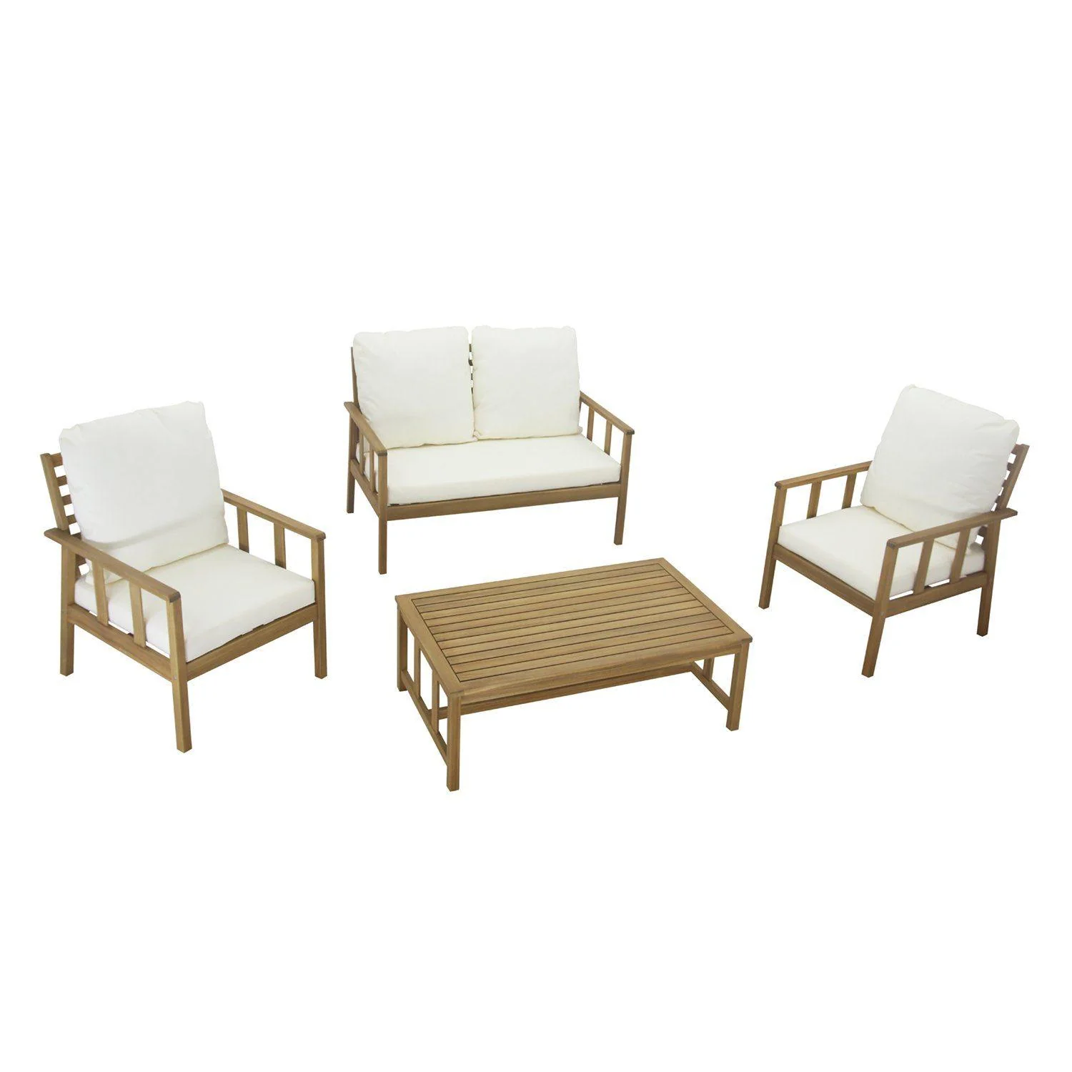 Harrelson Wooden Garden Sofa Set - Natural - Image 17