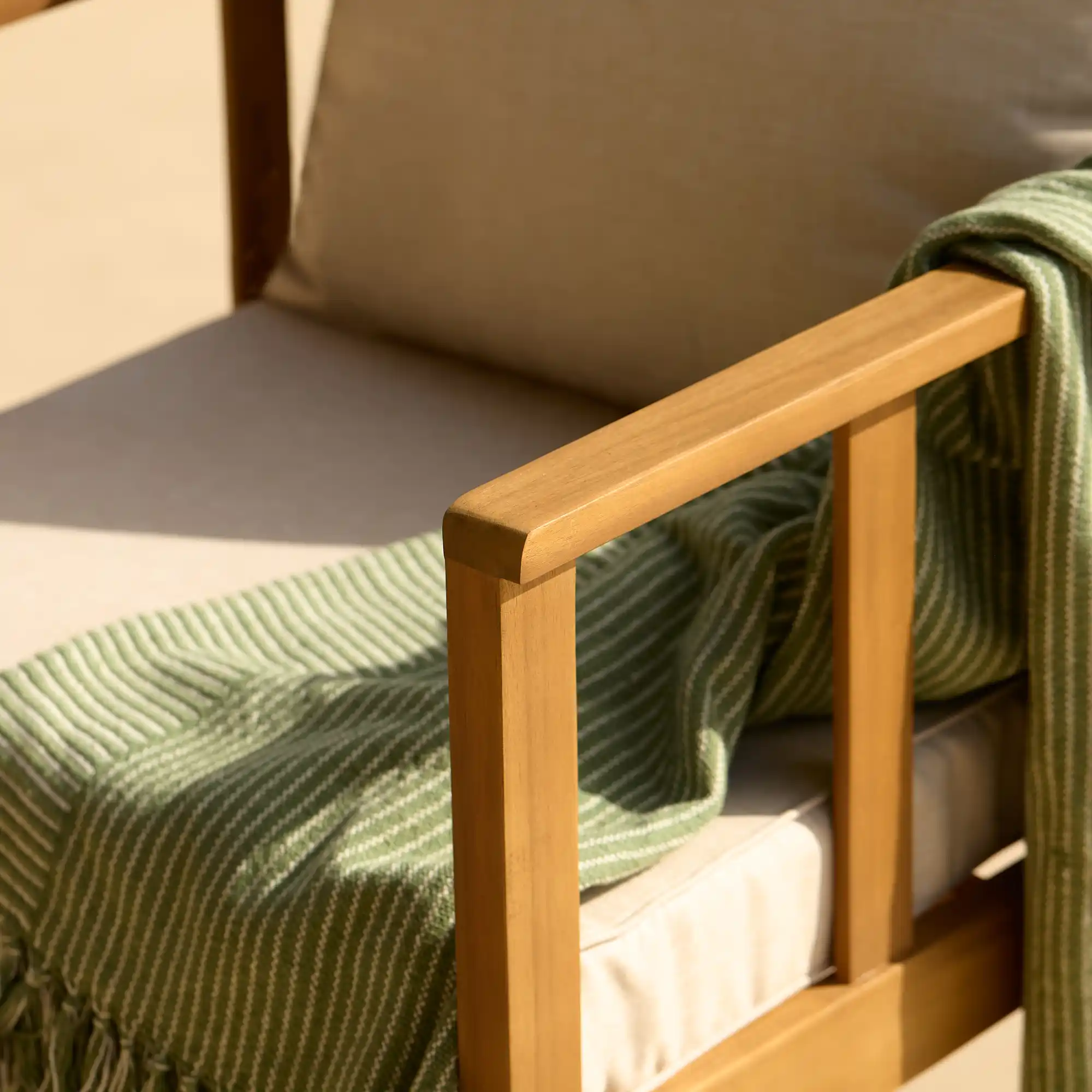 Harrelson Wooden Garden Sofa Set - Natural - Image 5