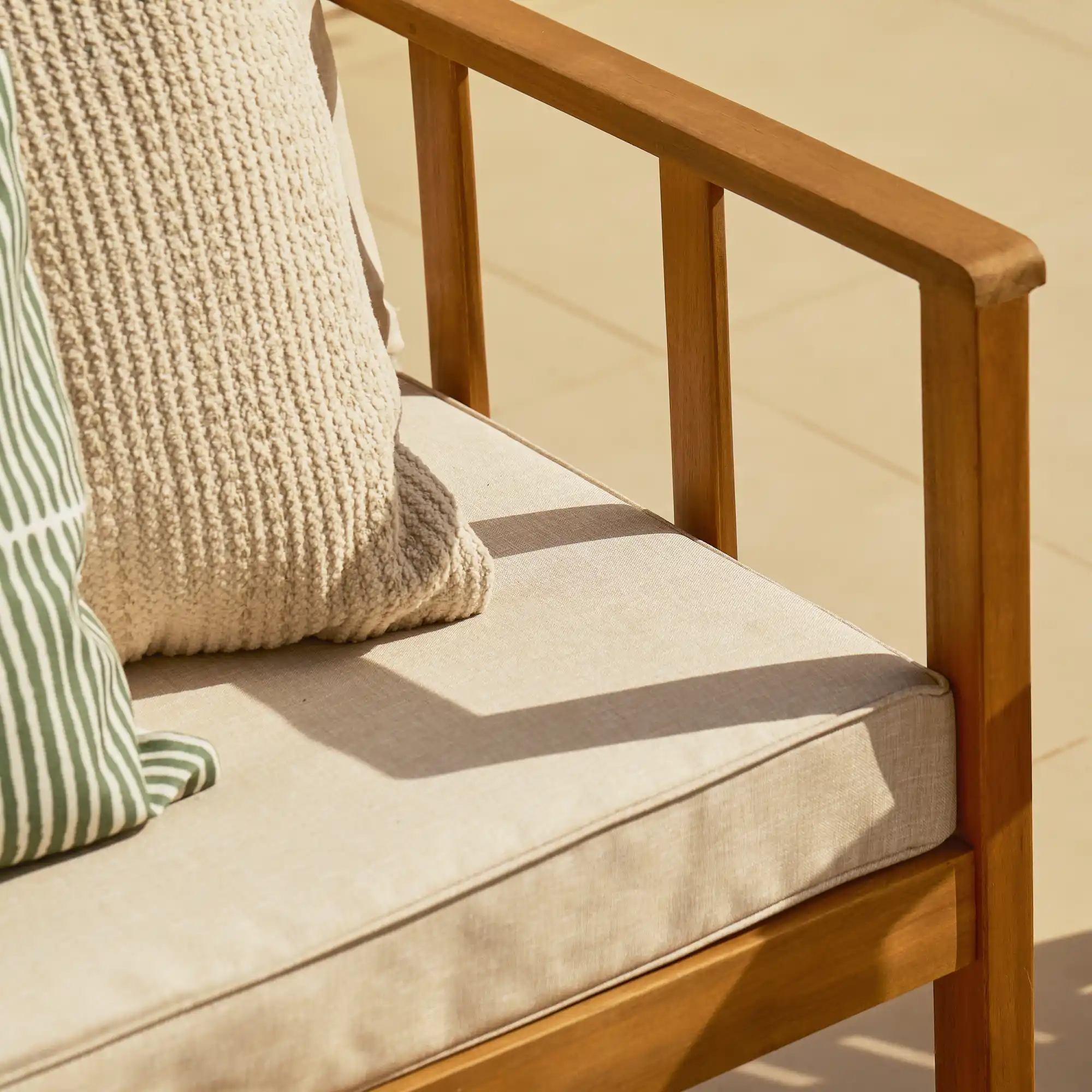 Harrelson Wooden Garden Sofa Set - Natural - Image 4