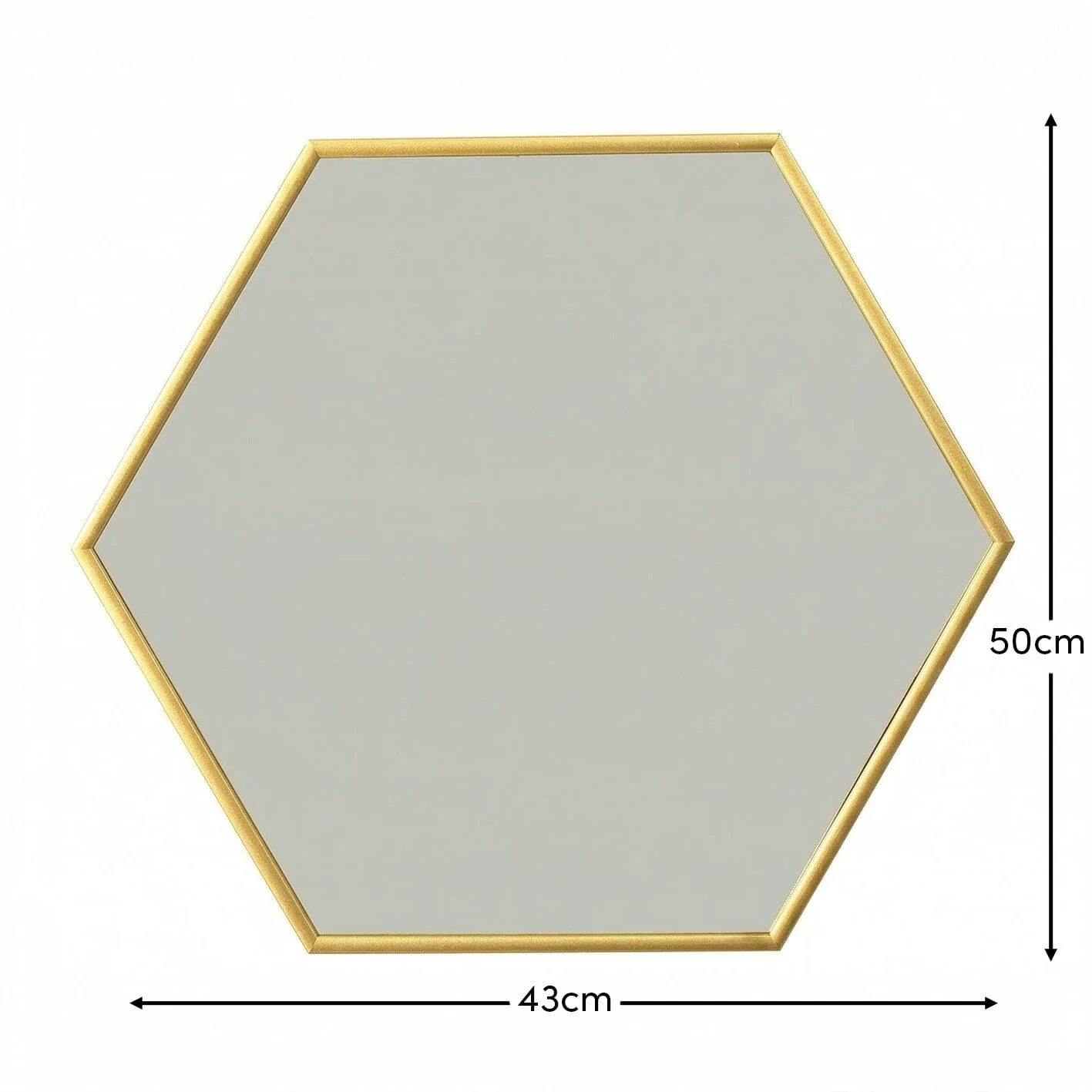 Kirton 50x43cm Metal Hexagon Mirror - Gold - Image 4