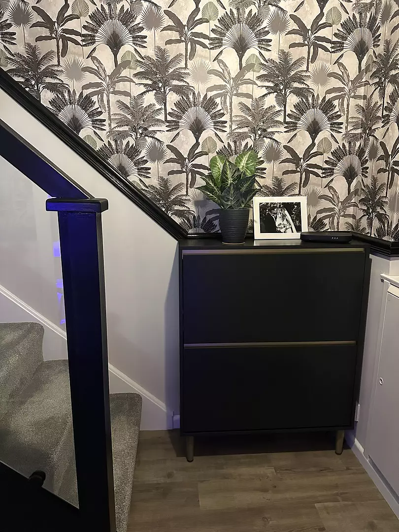 Iliana Shoe Cabinet - 2 Door - Charcoal Grey - Image 6