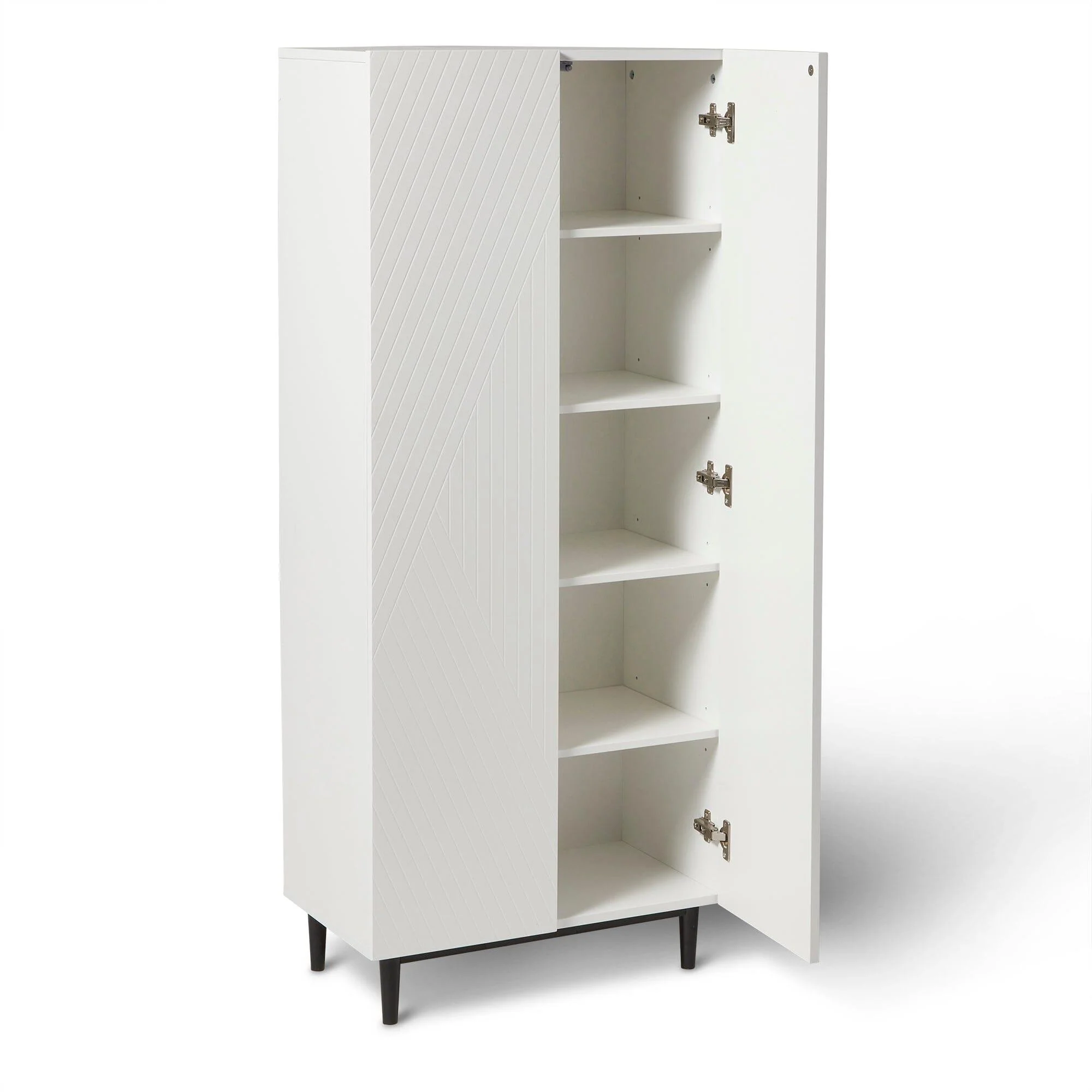 Jack Geometric Large Shoe Cabinet - 2 Door - White - Image 10
