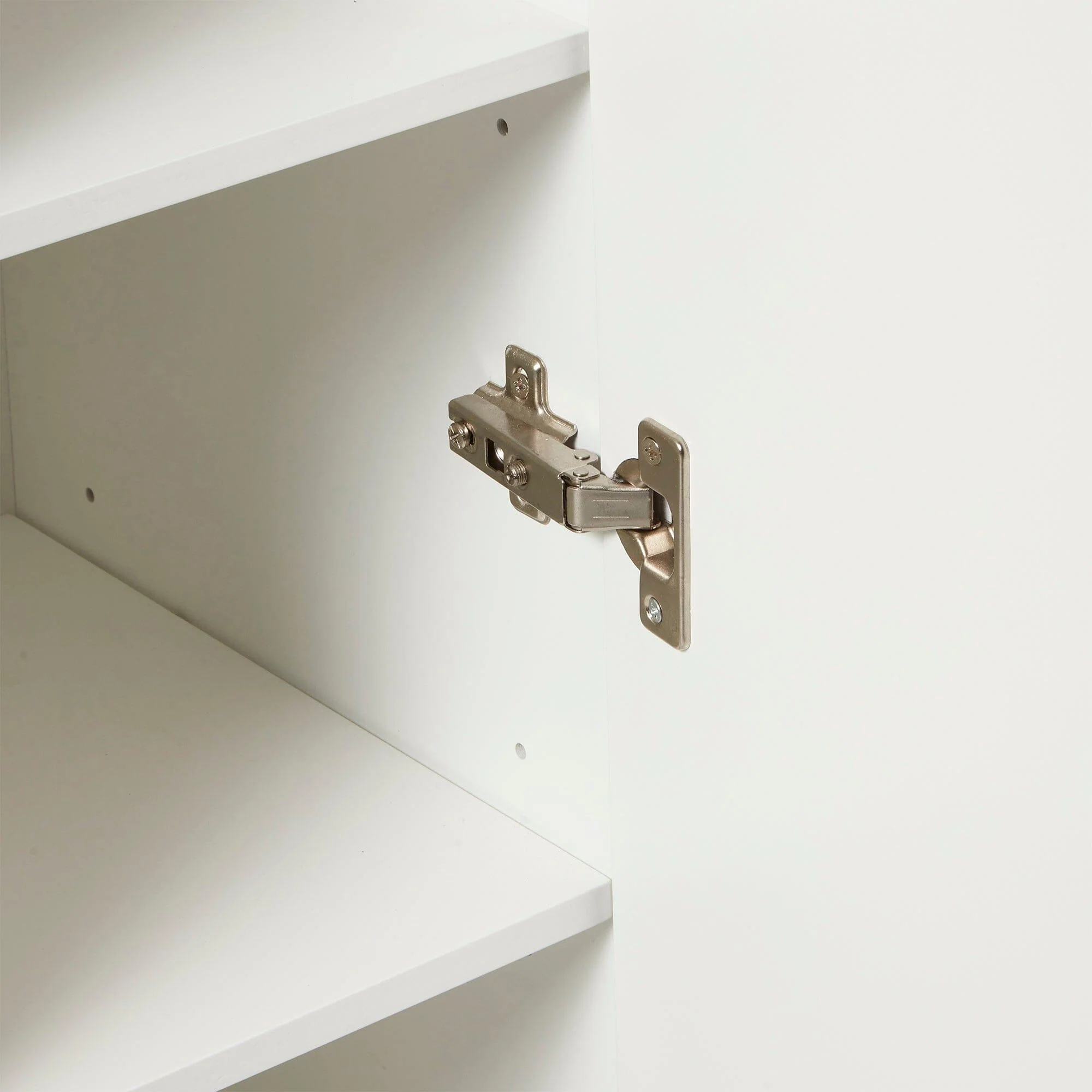 Jack Geometric Large Shoe Cabinet - 2 Door - White - Image 4