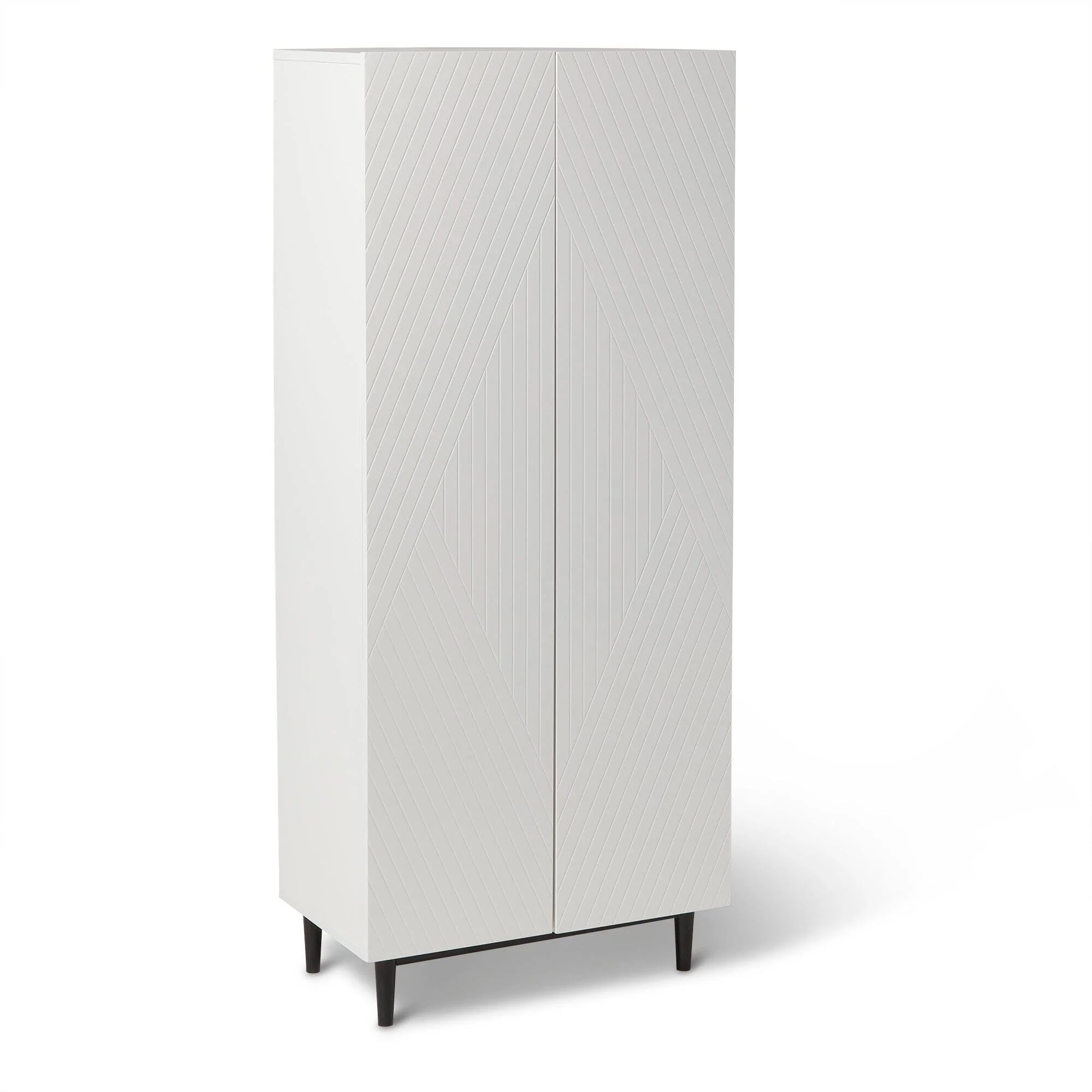 Jack Geometric Large Shoe Cabinet - 2 Door - White - Image 8
