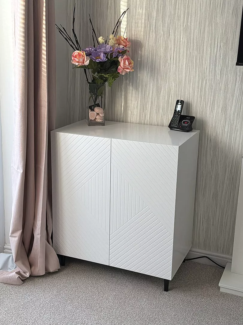 Jack 2 Door Small Sideboard - Geometric White - Image 3