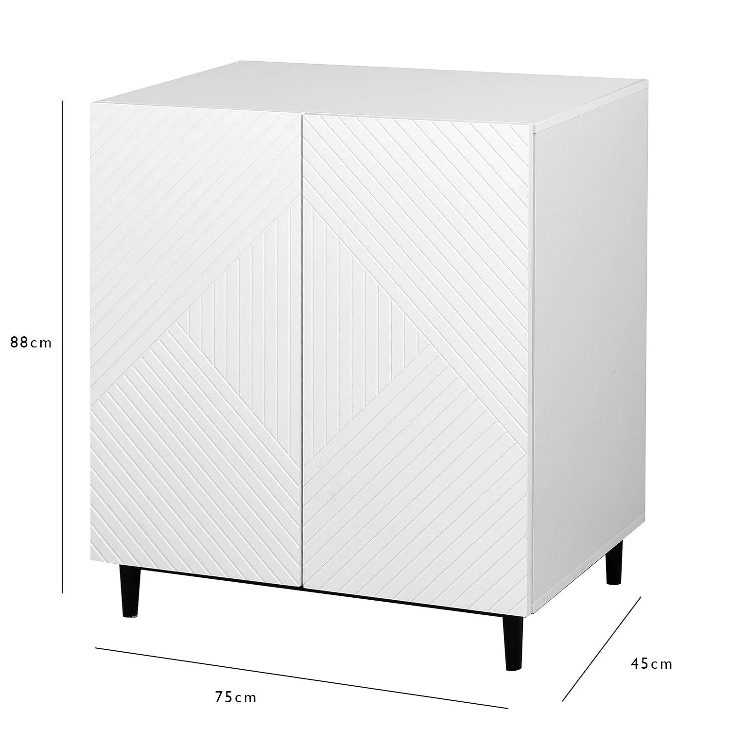 Jack 2 Door Small Sideboard - Geometric White - Image 9