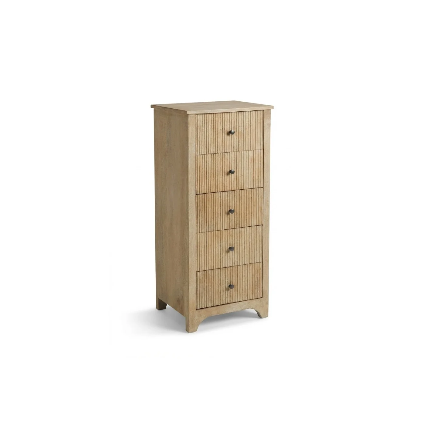 Jade 5 Drawer Tallboy - Chalked Mango Wood - Image 7