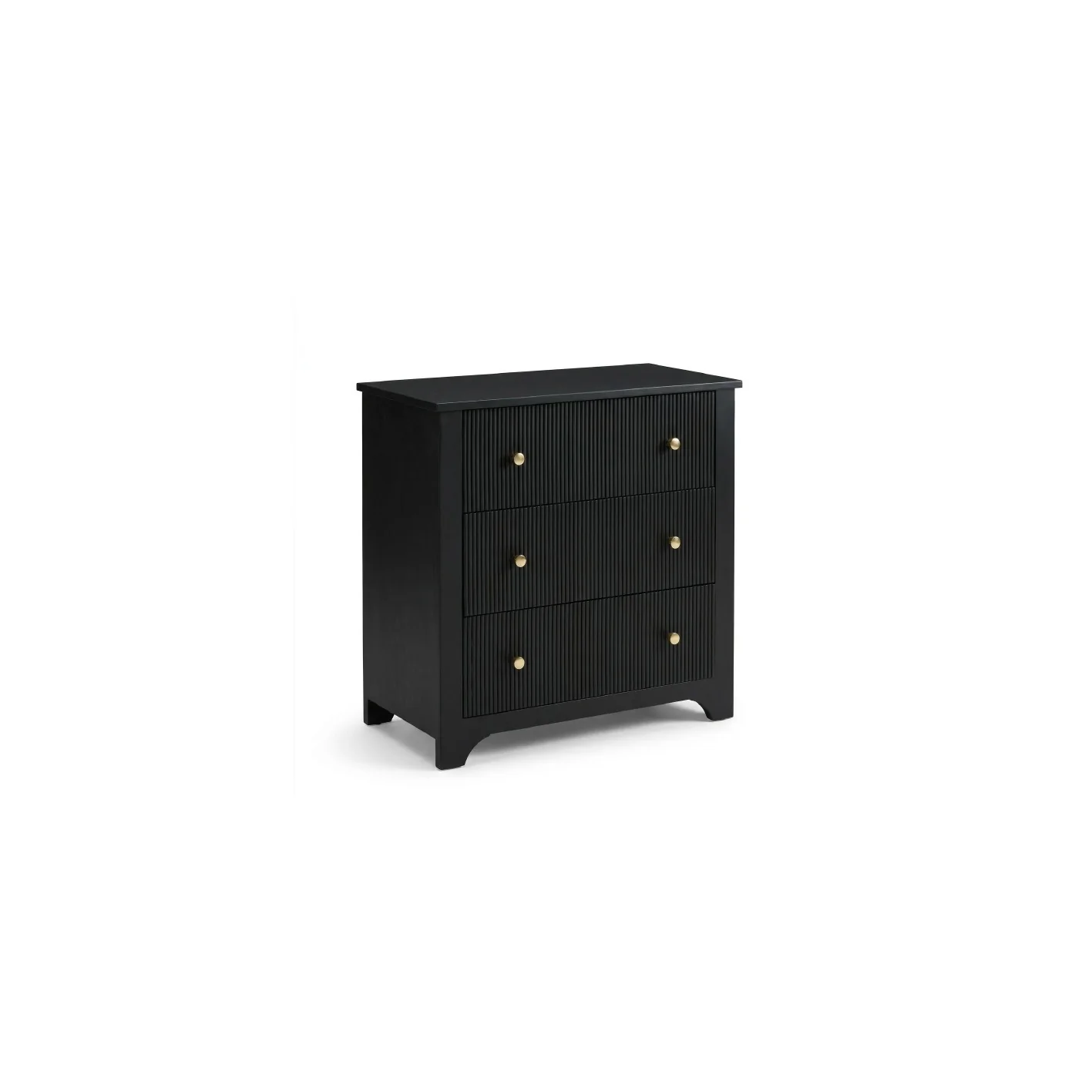 Jade 3 Drawer Chest of Drawers - Jet Black - Image 7