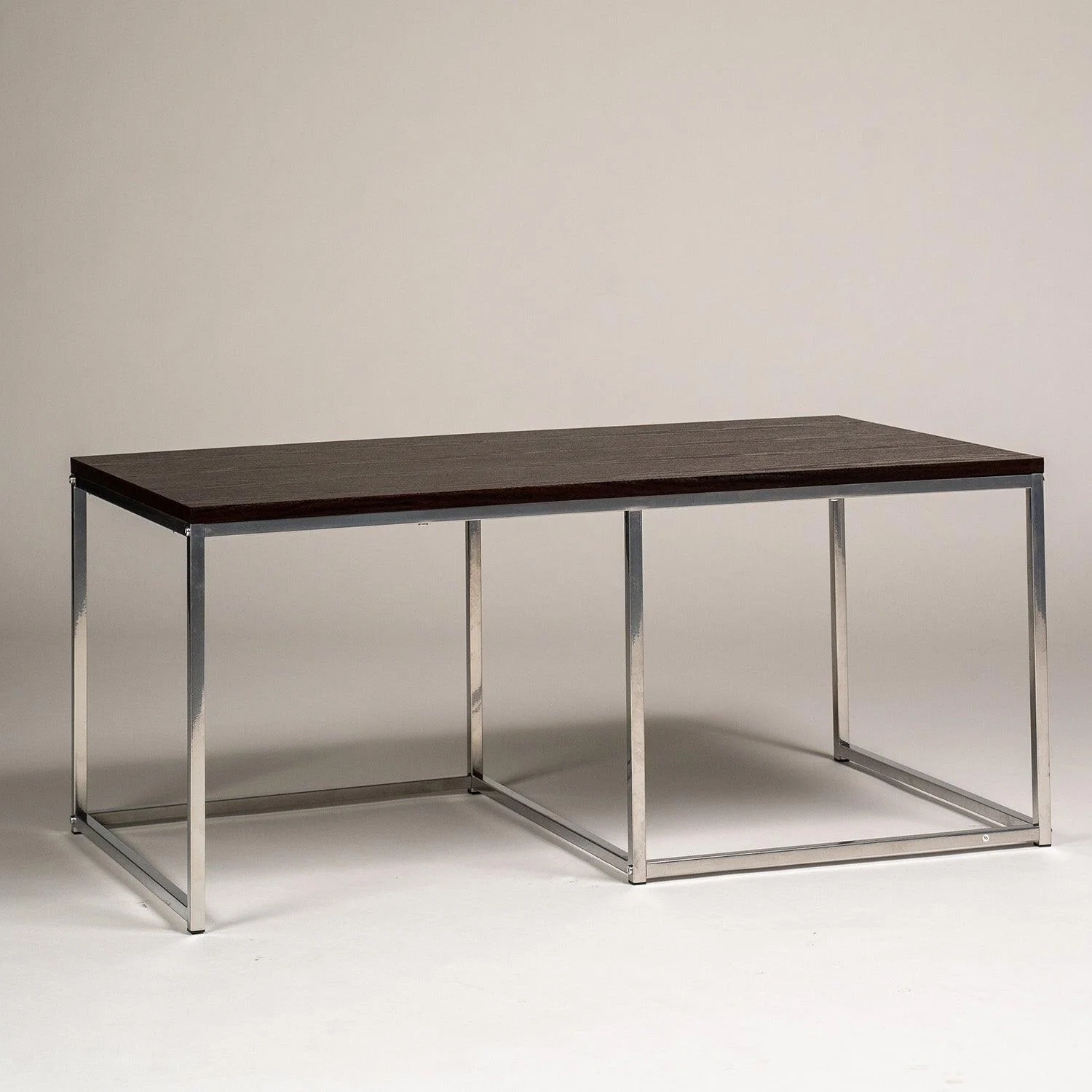 Jay Walnut Coffee Table - Chrome Frame - Image 4