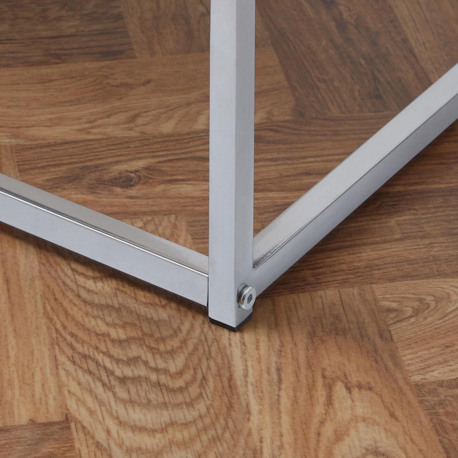 Jay Concrete Effect Console Table - Chrome Legs - Image 3
