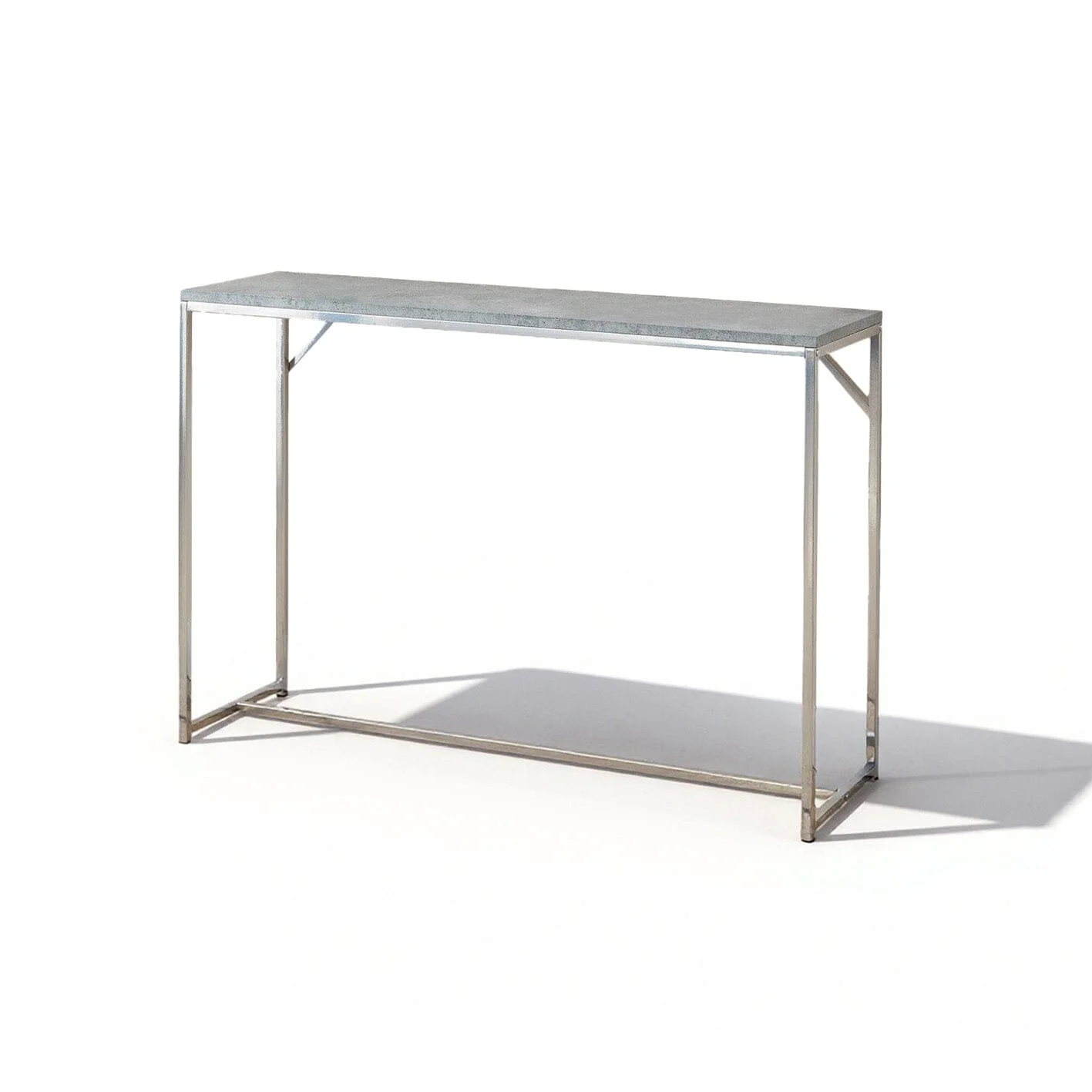 Jay Concrete Effect Console Table - Chrome Legs - Image 4