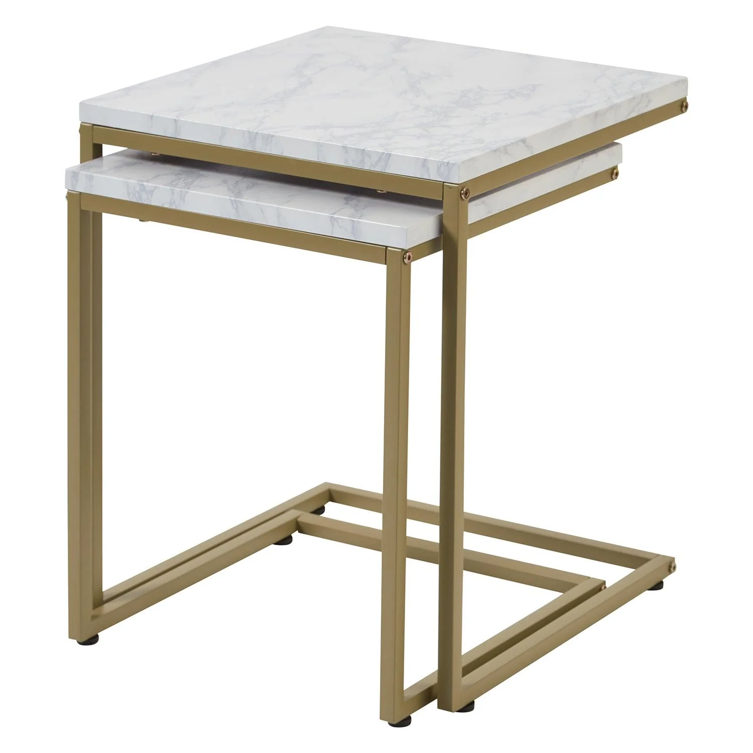 Jay Marble Effect Nest of Tables - Gold Frame - Image 10