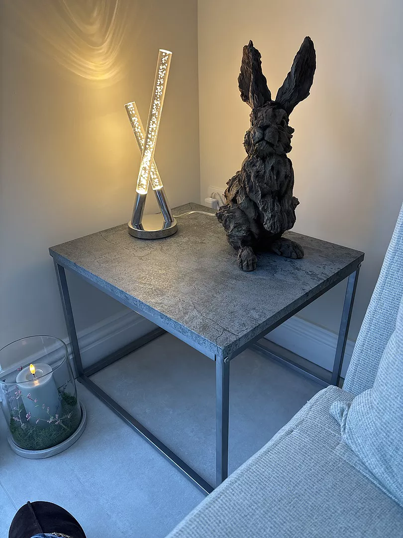 Jay Concrete Side Table - Chrome Frame - Image 4