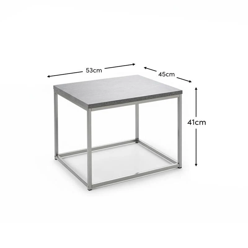 Jay Concrete Side Table - Chrome Frame - Image 5