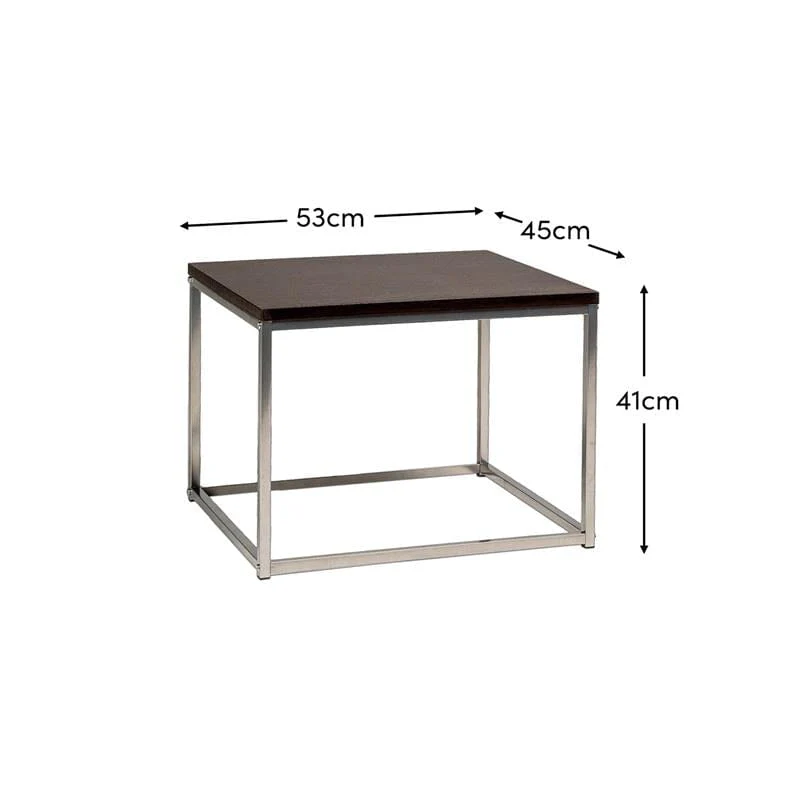 Jay Walnut Side Table - Chrome Frame - Image 10