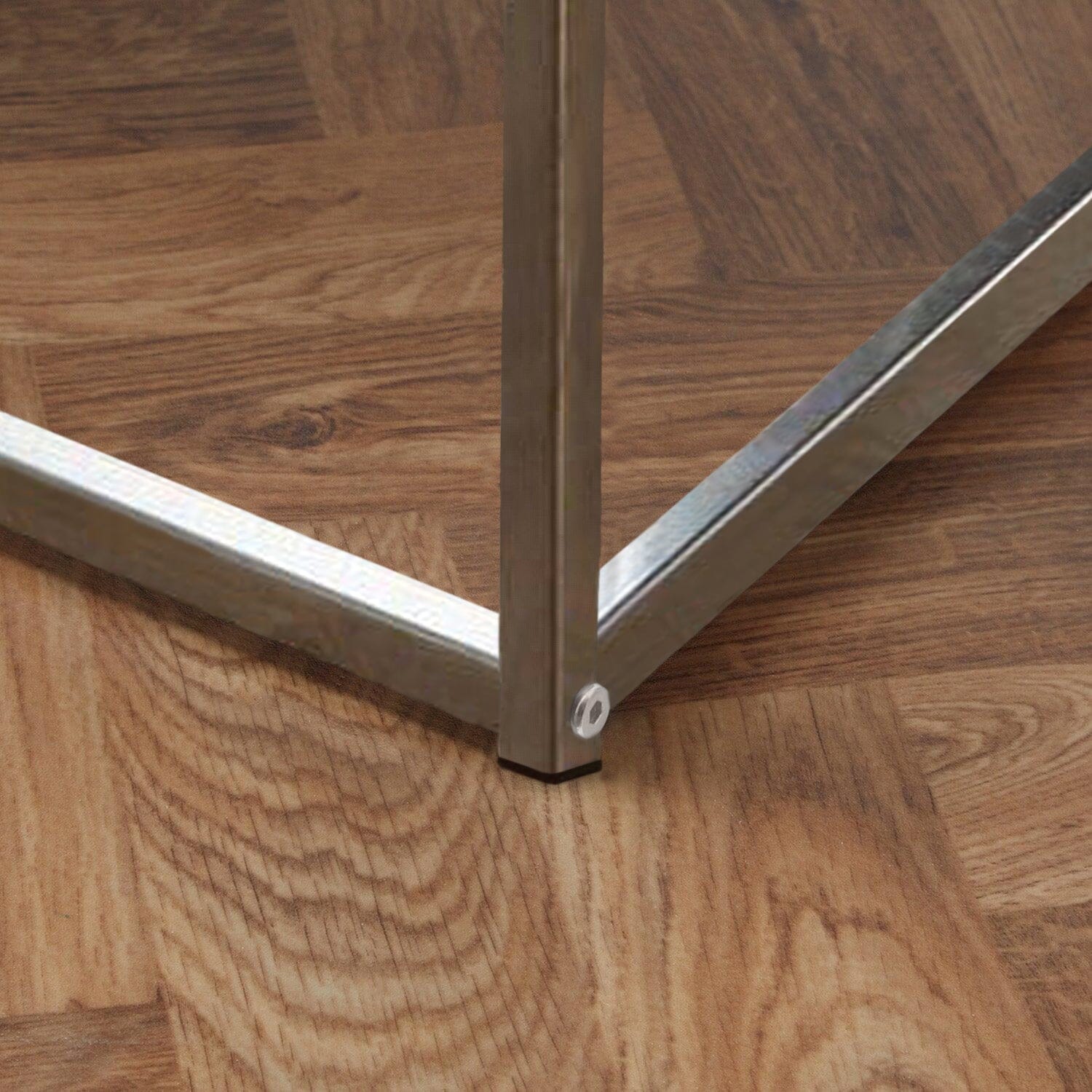 Jay Walnut Side Table - Chrome Frame - Image 5