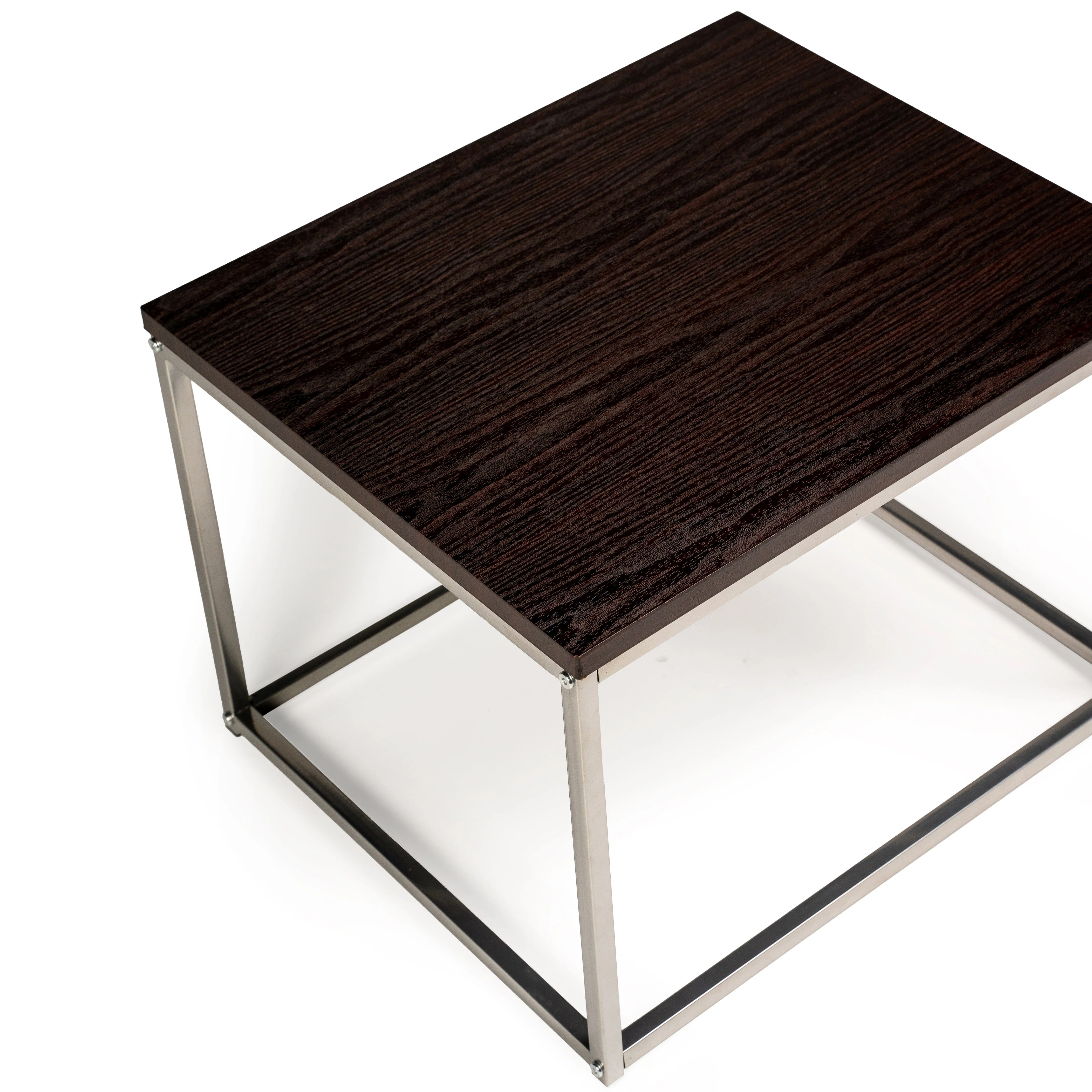 Jay Walnut Side Table - Chrome Frame - Image 9