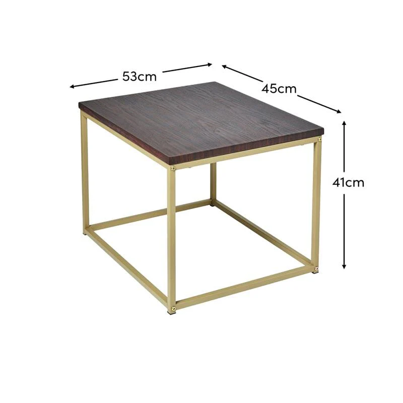 Jay Walnut Side Table - Gold Frame - Image 5