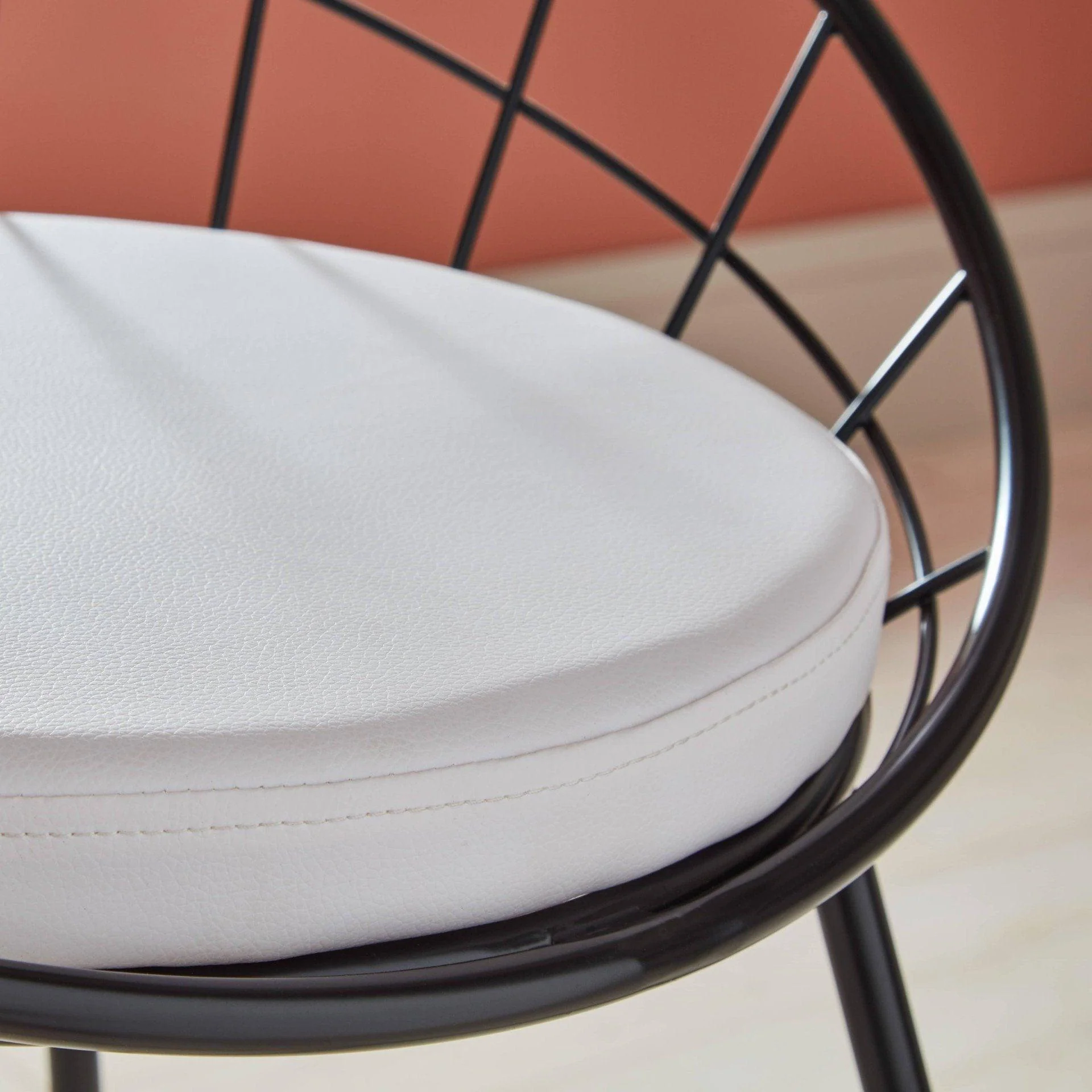 Jimmy Black Wire Barstool - Black Metal Legs - Image 3