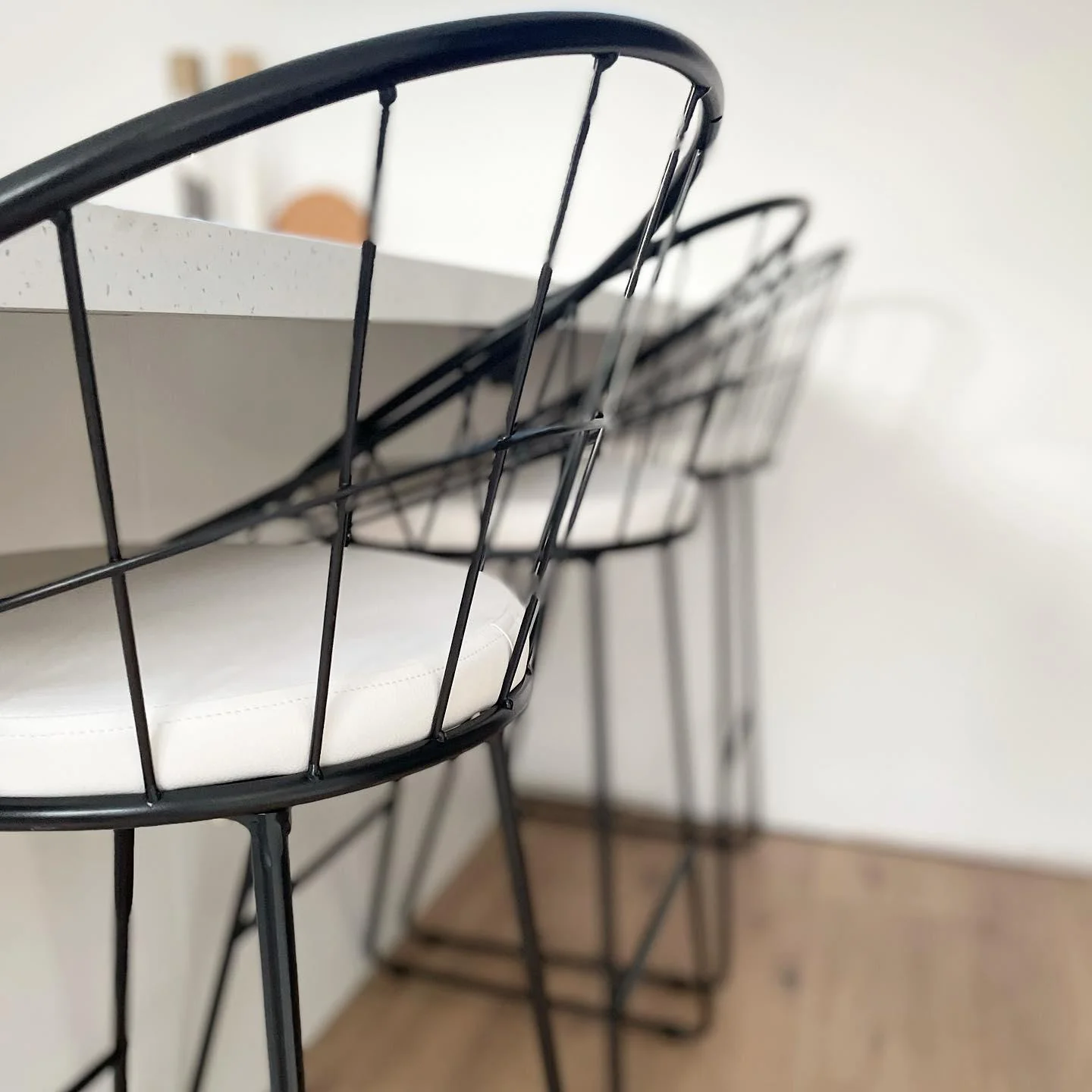 Jimmy Black Wire Barstool - Black Metal Legs - Image 5