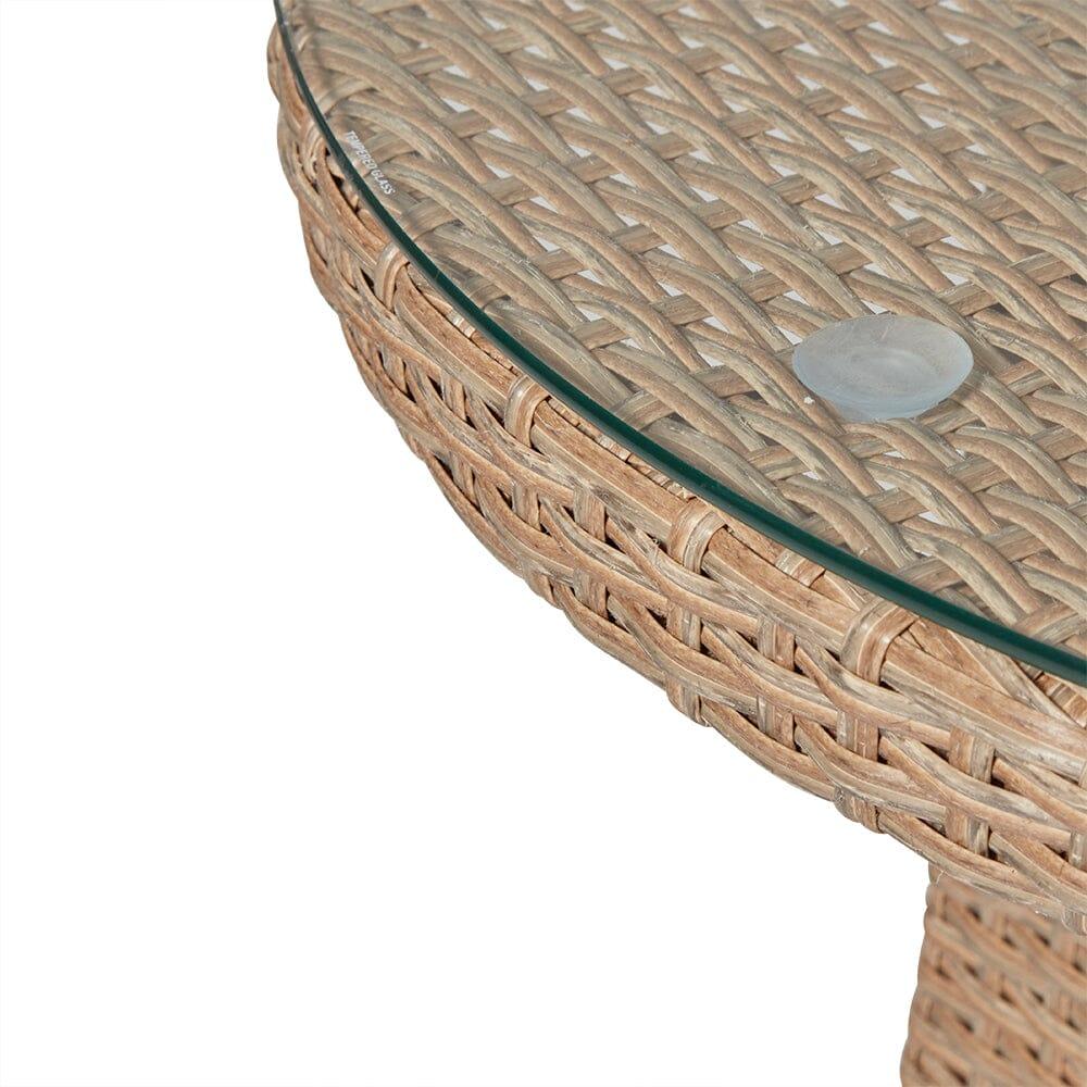 Kemble 2 Seater Rattan Garden Bistro Outdoor Dining Set - Natural Brown - Image 10