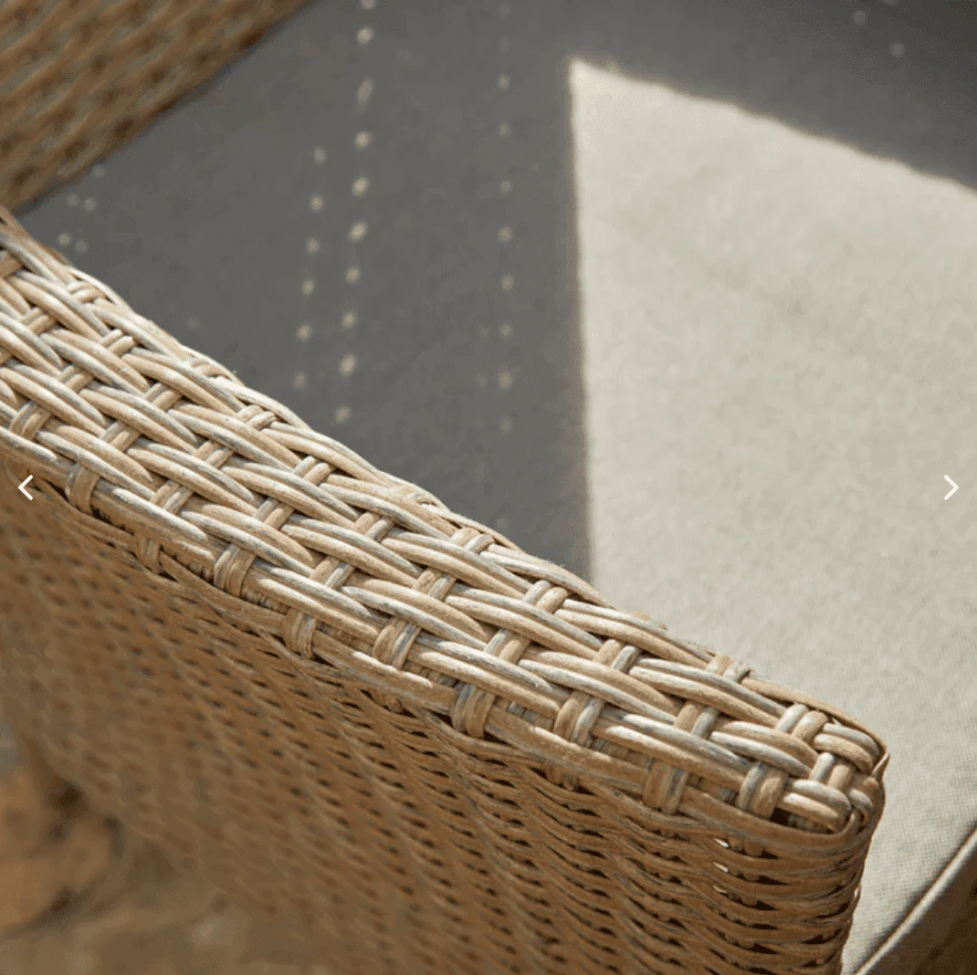 Kemble 2 Seater Rattan Garden Bistro Outdoor Dining Set - Natural Brown - Image 7