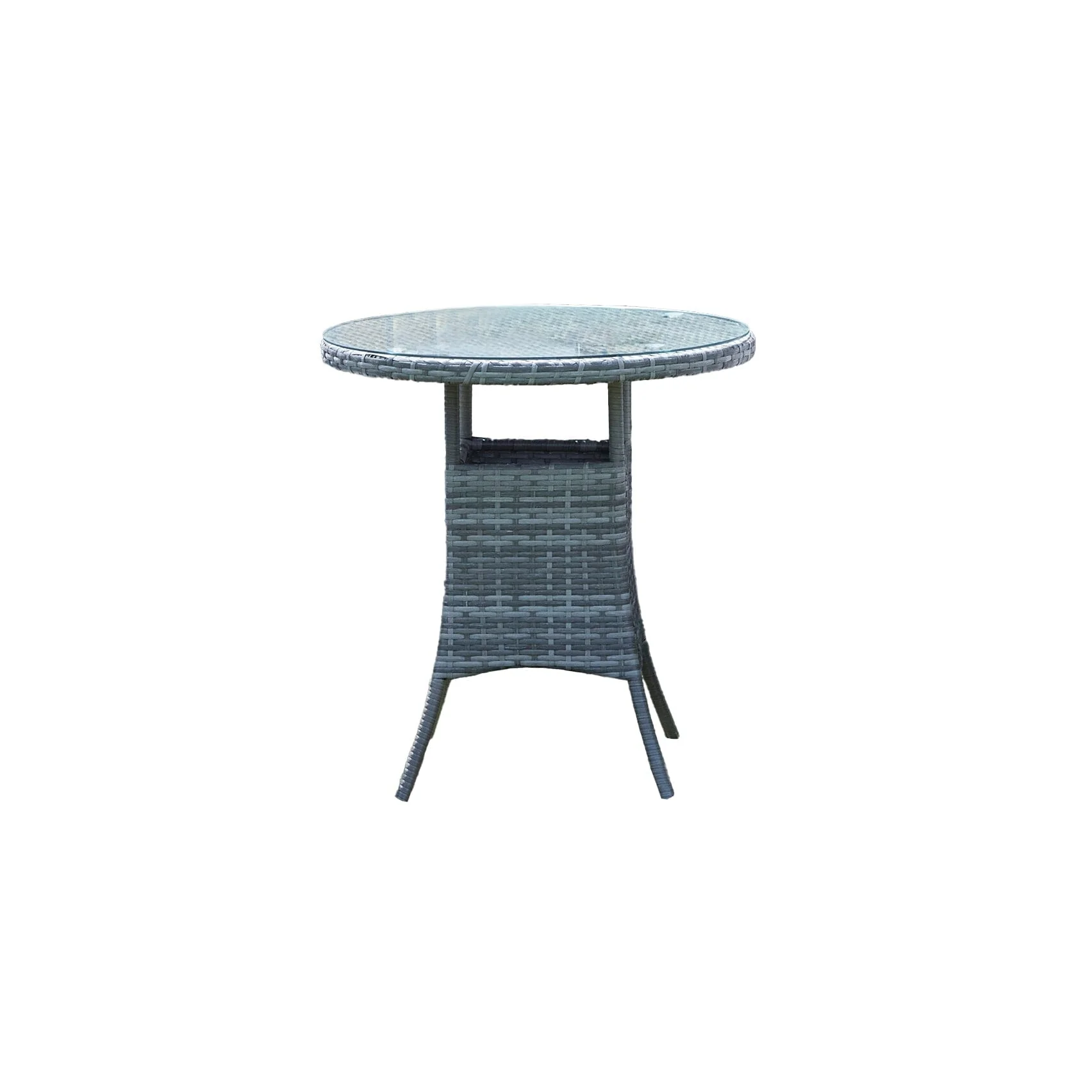 Kemble 2 Seater Rattan Garden Bistro Dining Set - Grey - Image 12