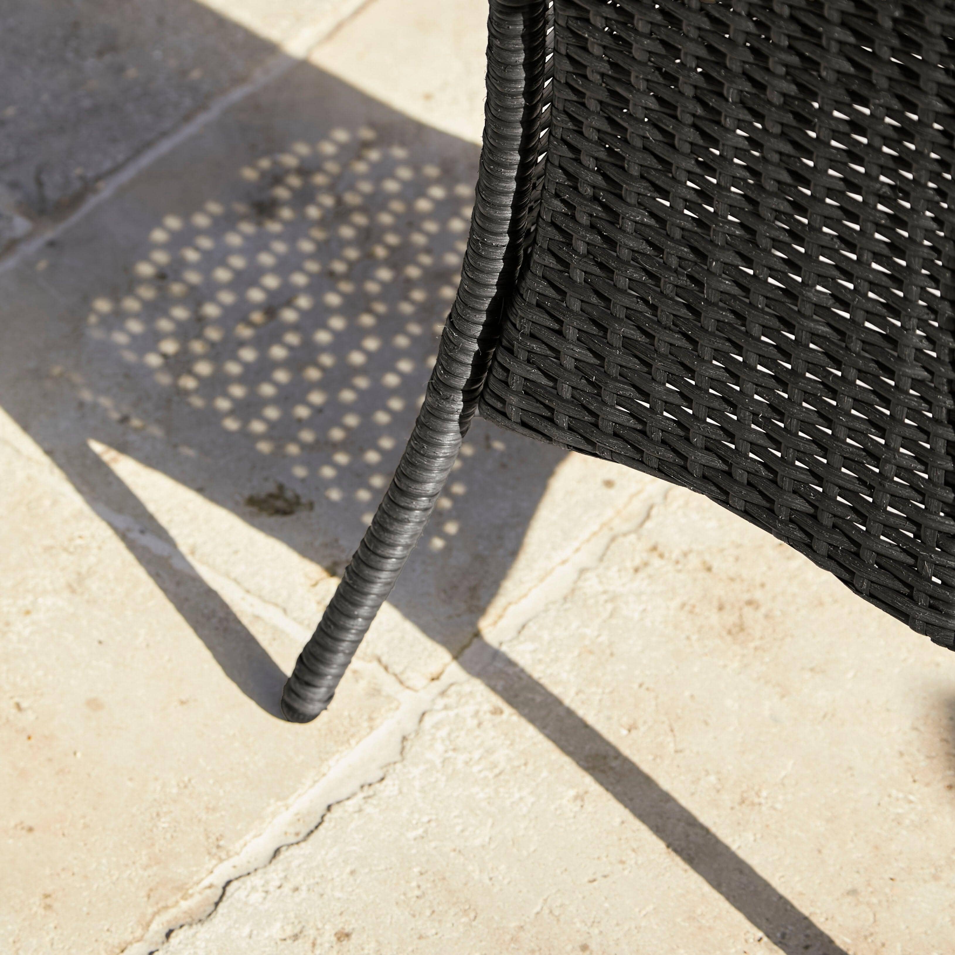 Kemble 4 Seater Garden Round Dining Table - Black - Image 4