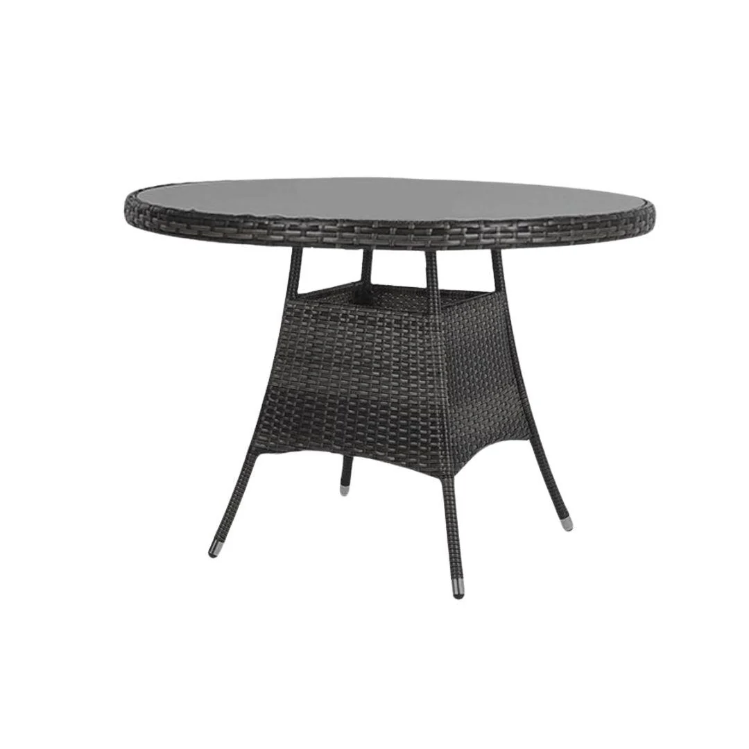 Kemble 4 Seater Garden Round Dining Table - Black - Image 6