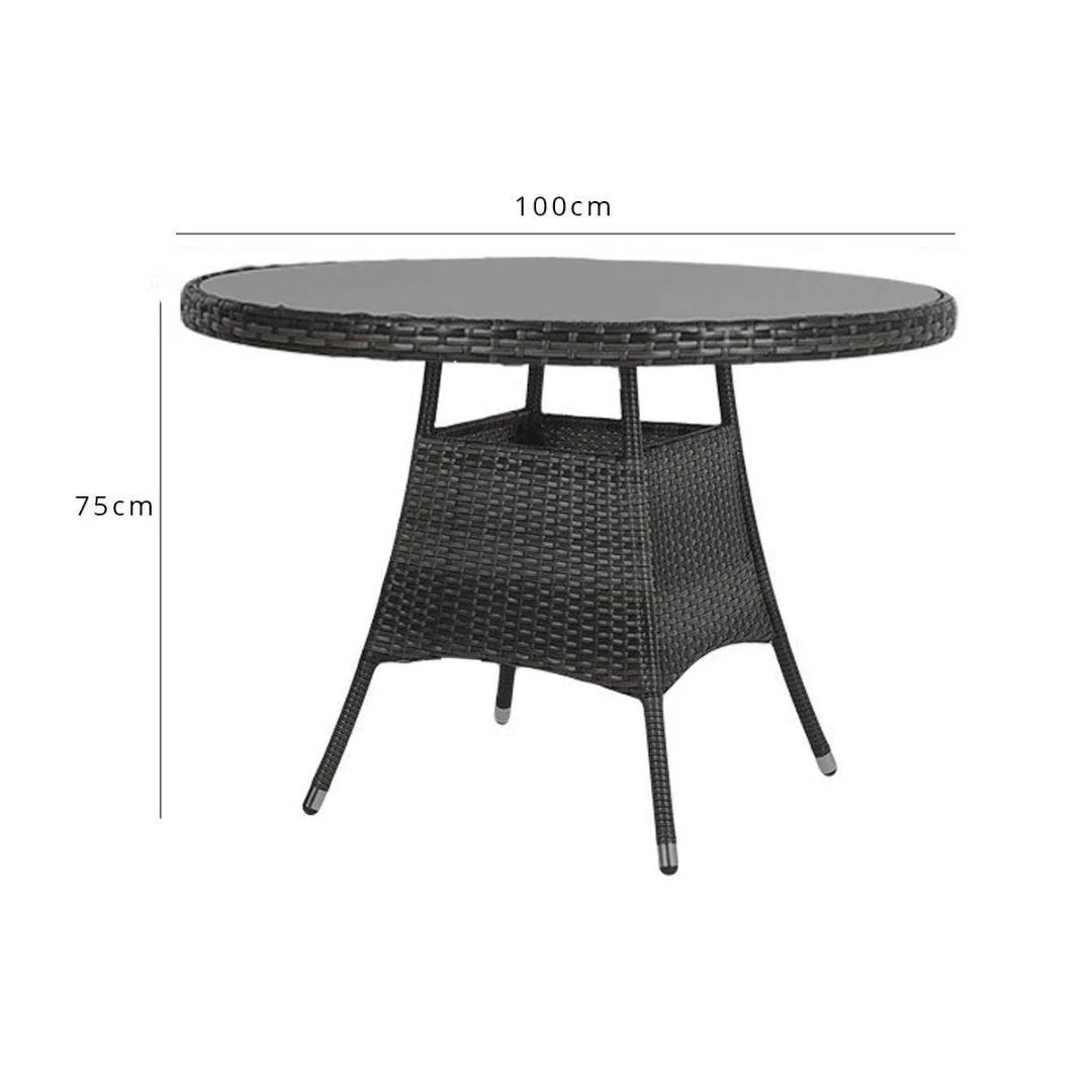 Kemble 4 Seater Garden Round Dining Table - Black - Image 7